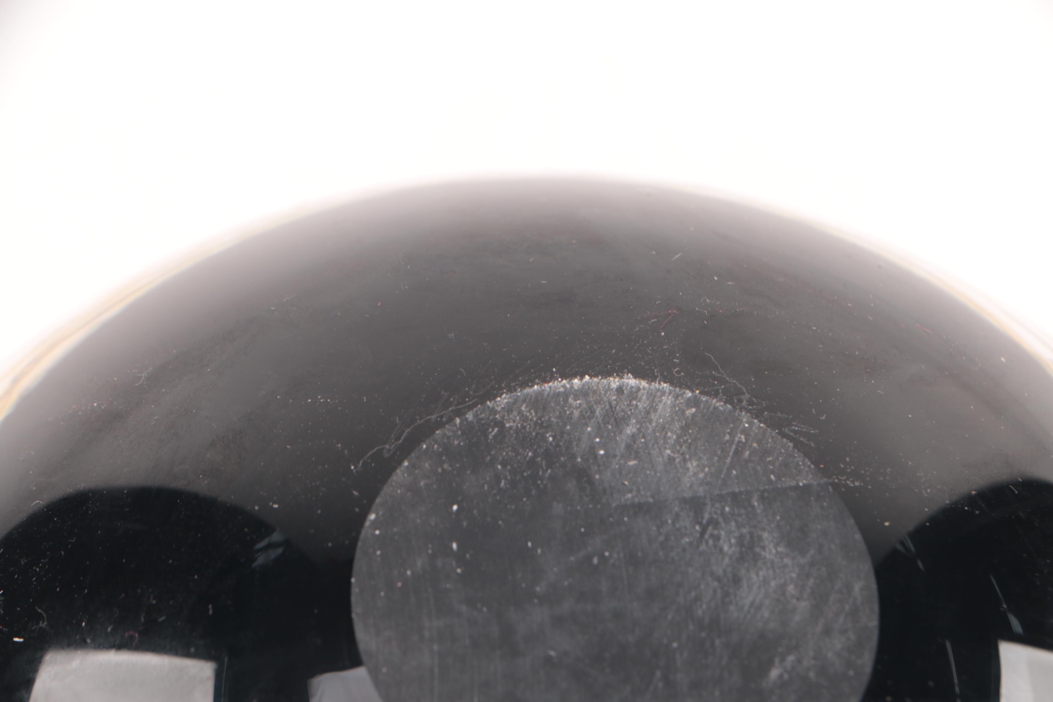 Signed Contemporary Art Glass Vase with Silver Toned Rim