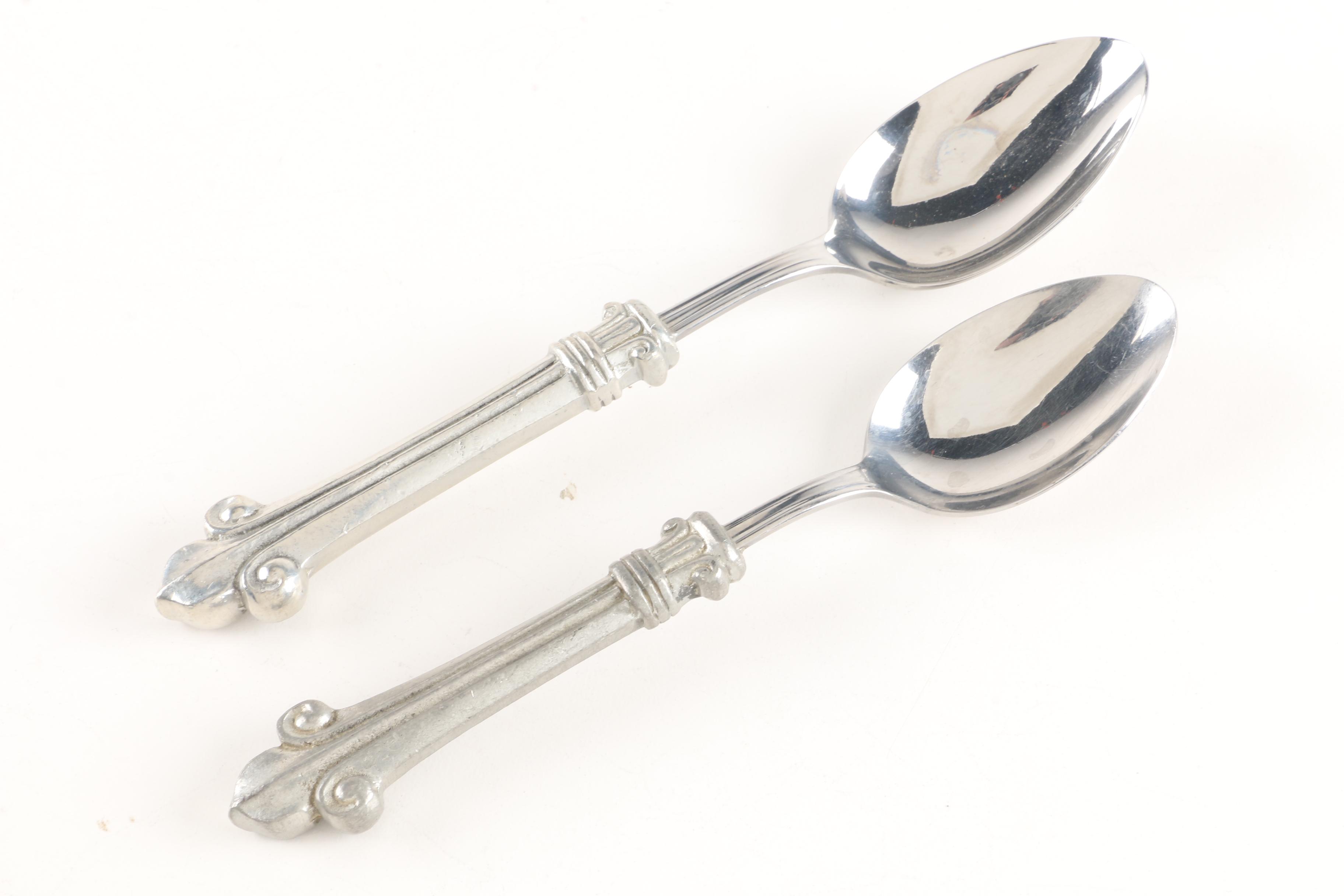 Giglio by Valpeltro "Fleur-de-Lis" Pewter Flatware Set