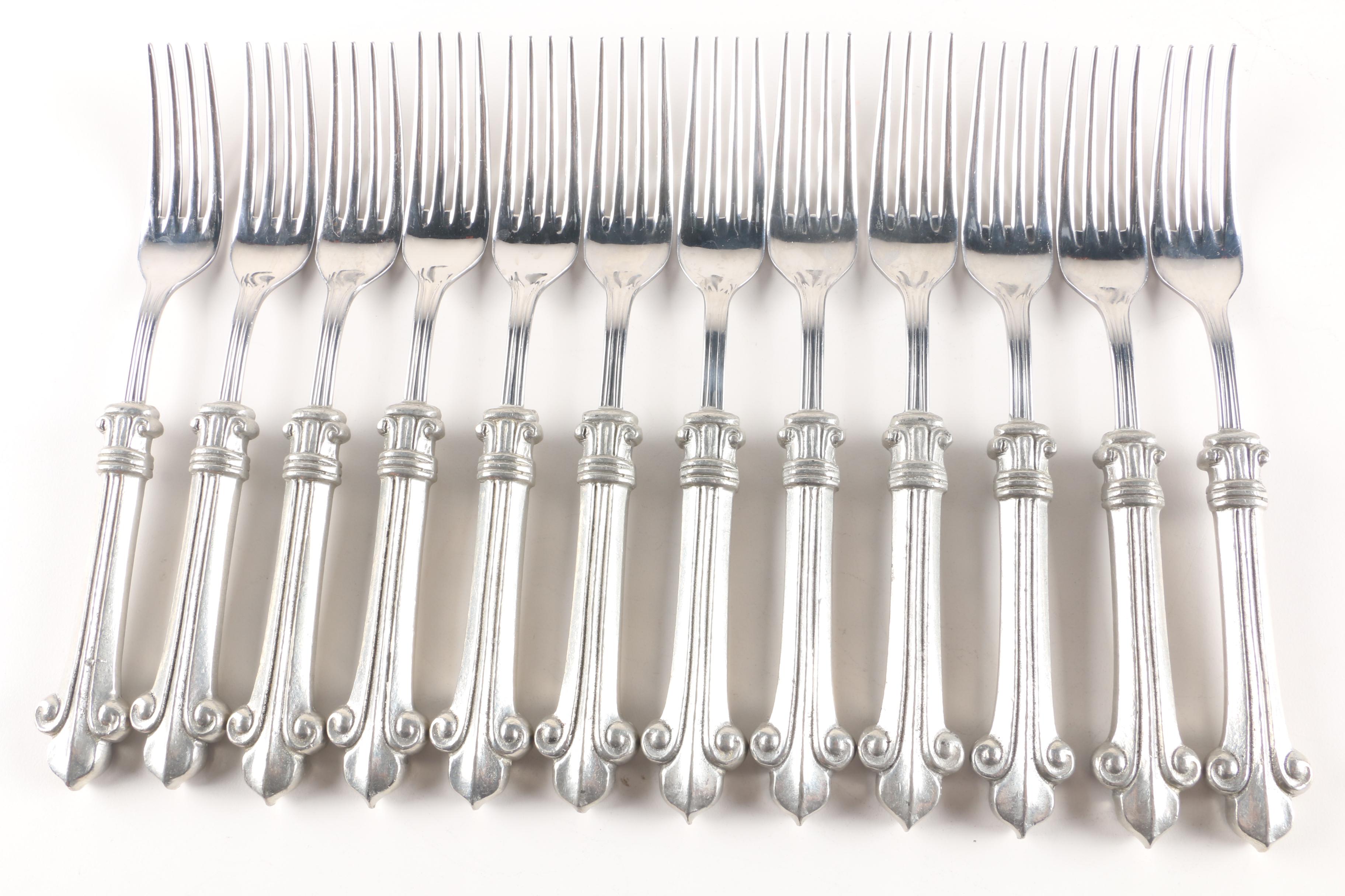 Giglio by Valpeltro "Fleur-de-Lis" Pewter Flatware Set
