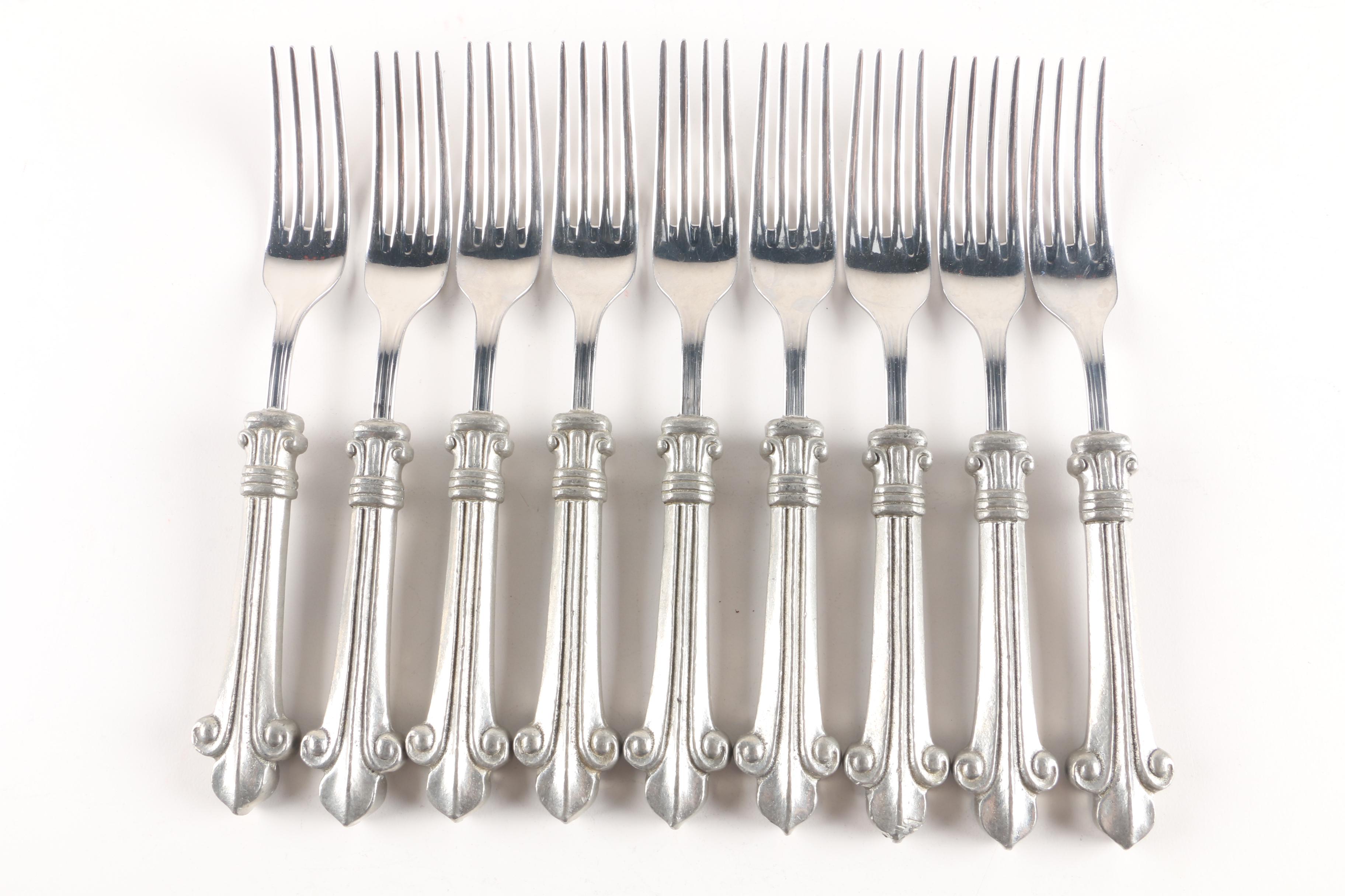 Giglio by Valpeltro "Fleur-de-Lis" Pewter Flatware Set