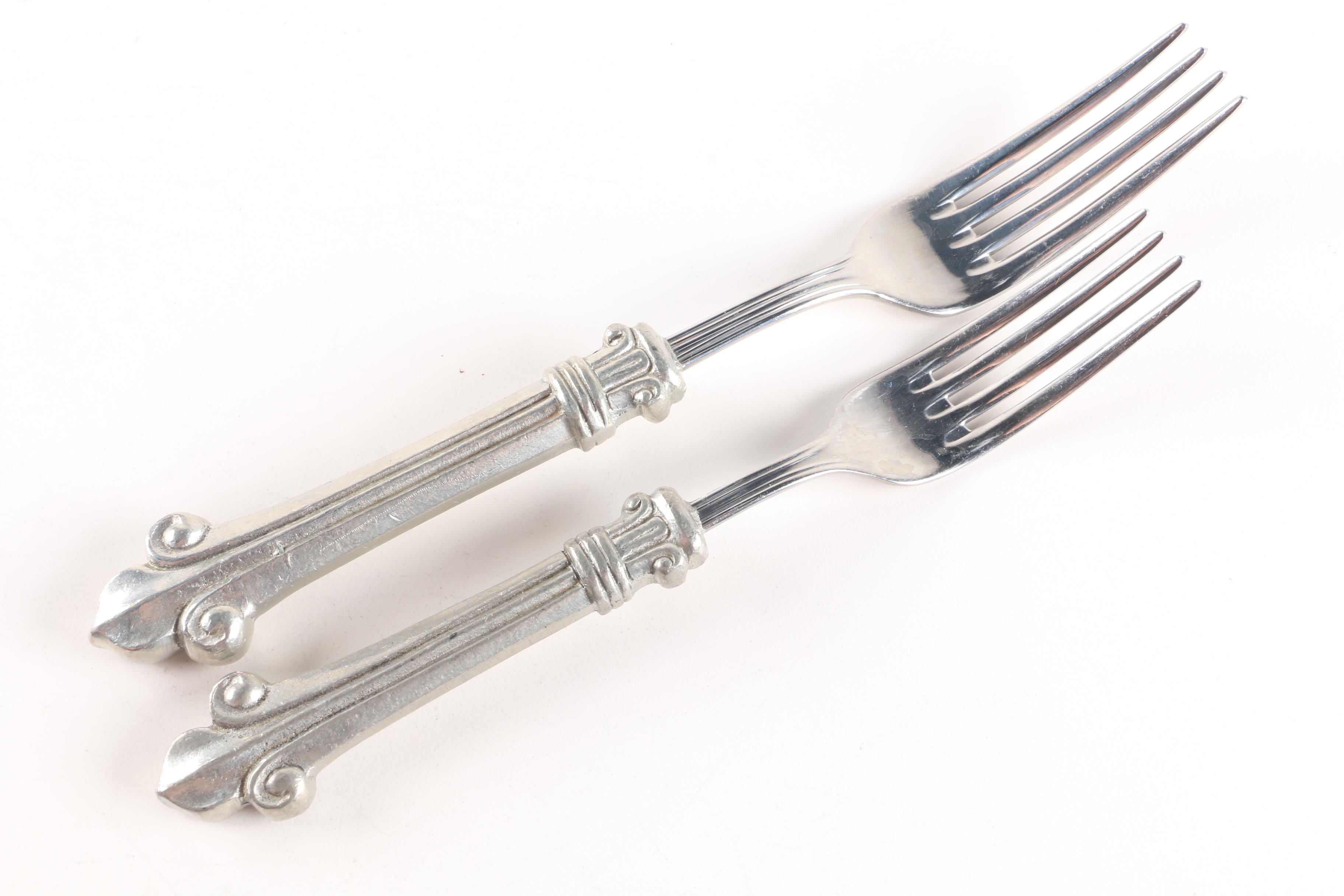 Giglio by Valpeltro "Fleur-de-Lis" Pewter Flatware Set