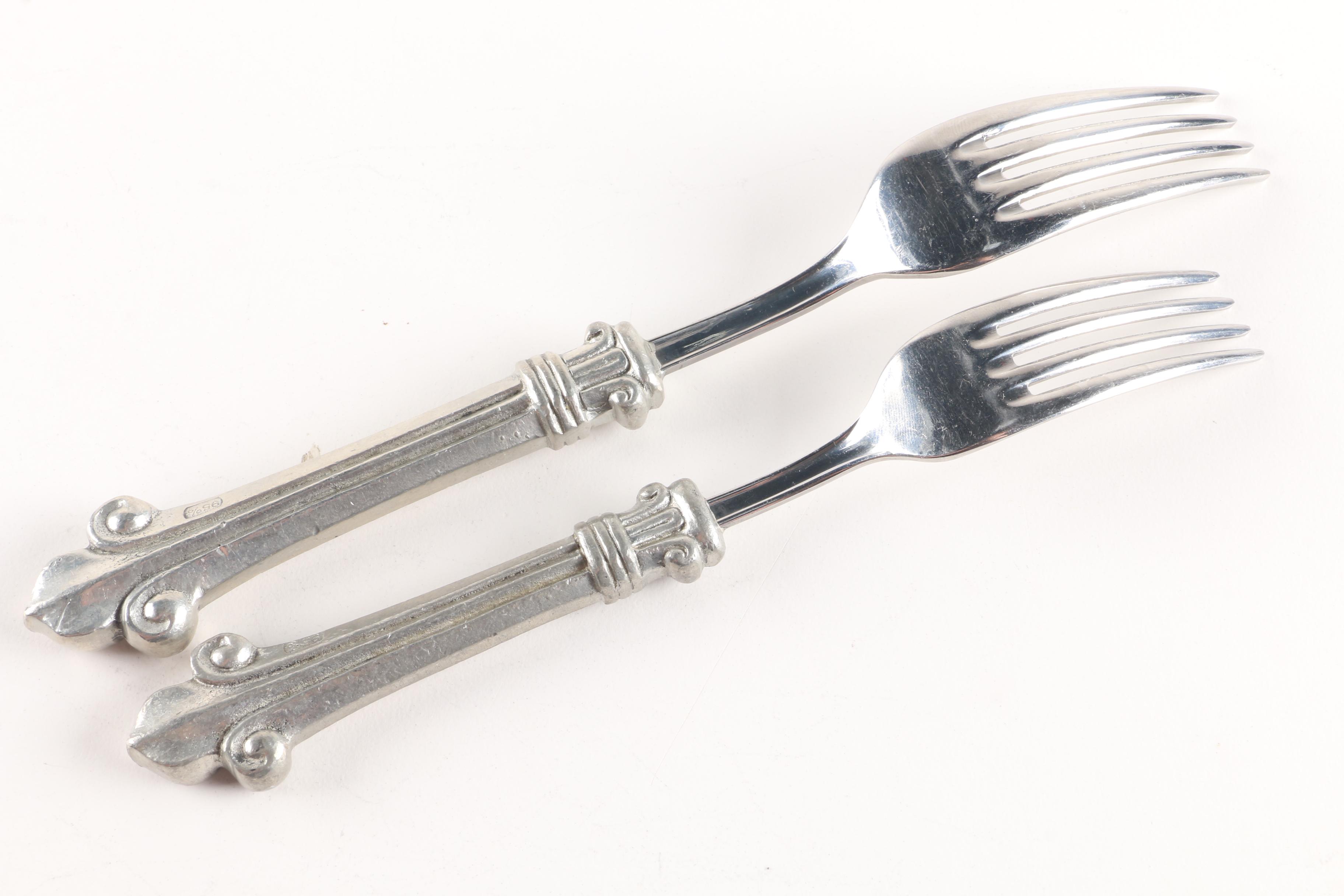 Giglio by Valpeltro "Fleur-de-Lis" Pewter Flatware Set