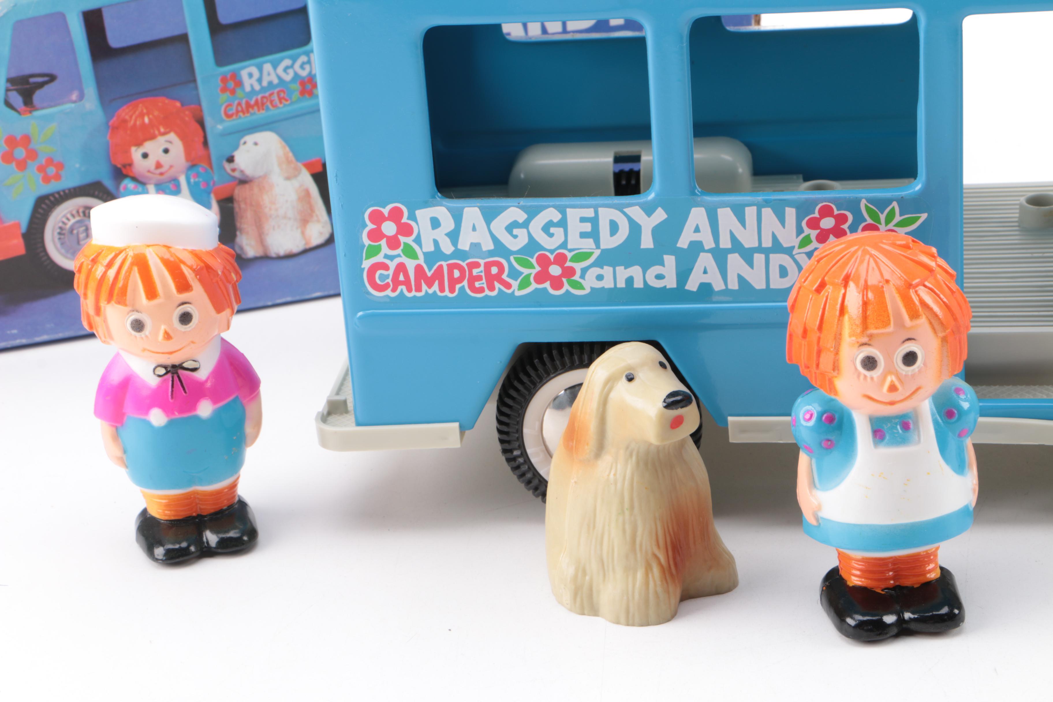 1960s Buddy L "Raggedy Ann and Andy" Camper and Mattel "Myrtle" Hand Puppet