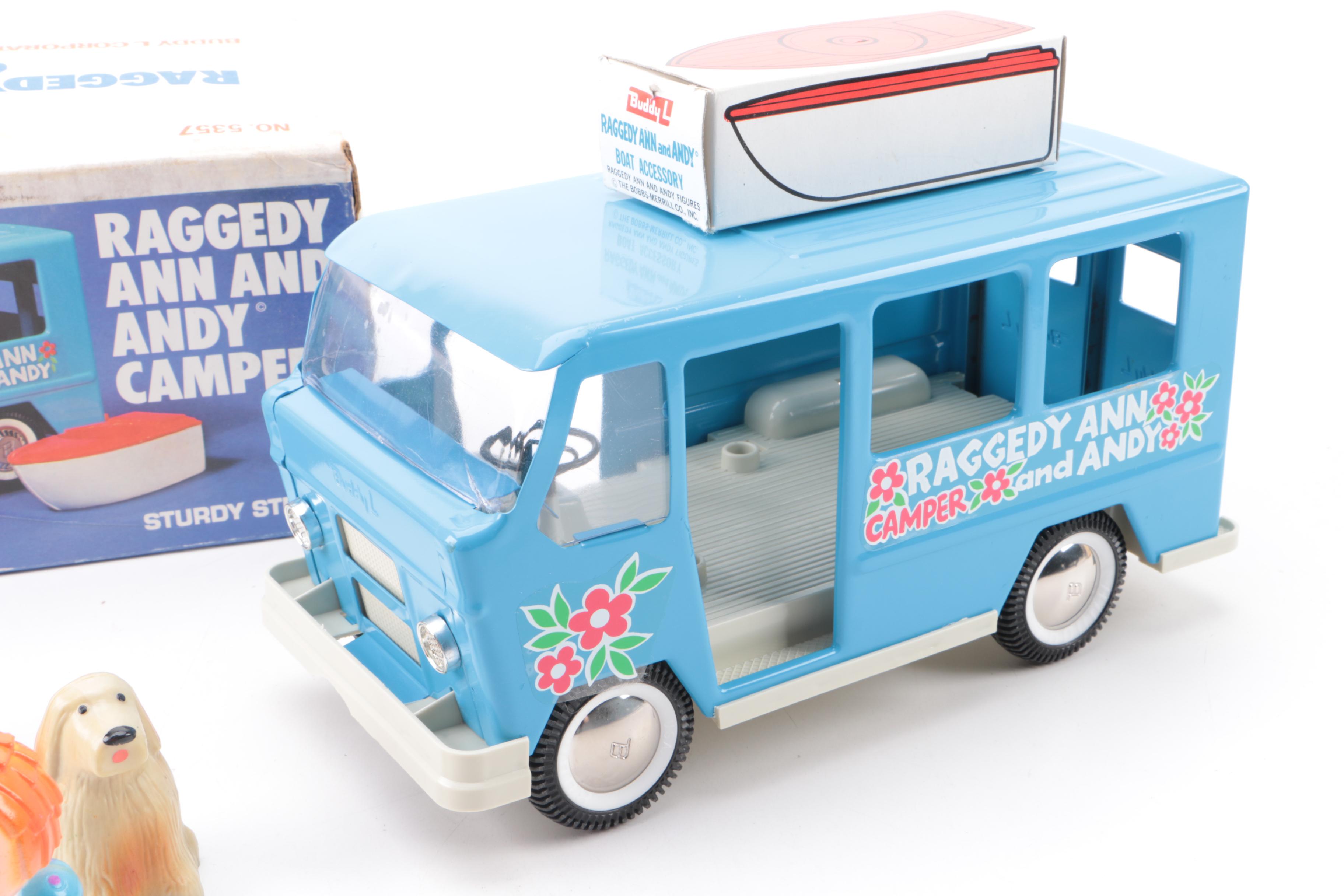 1960s Buddy L "Raggedy Ann and Andy" Camper and Mattel "Myrtle" Hand Puppet