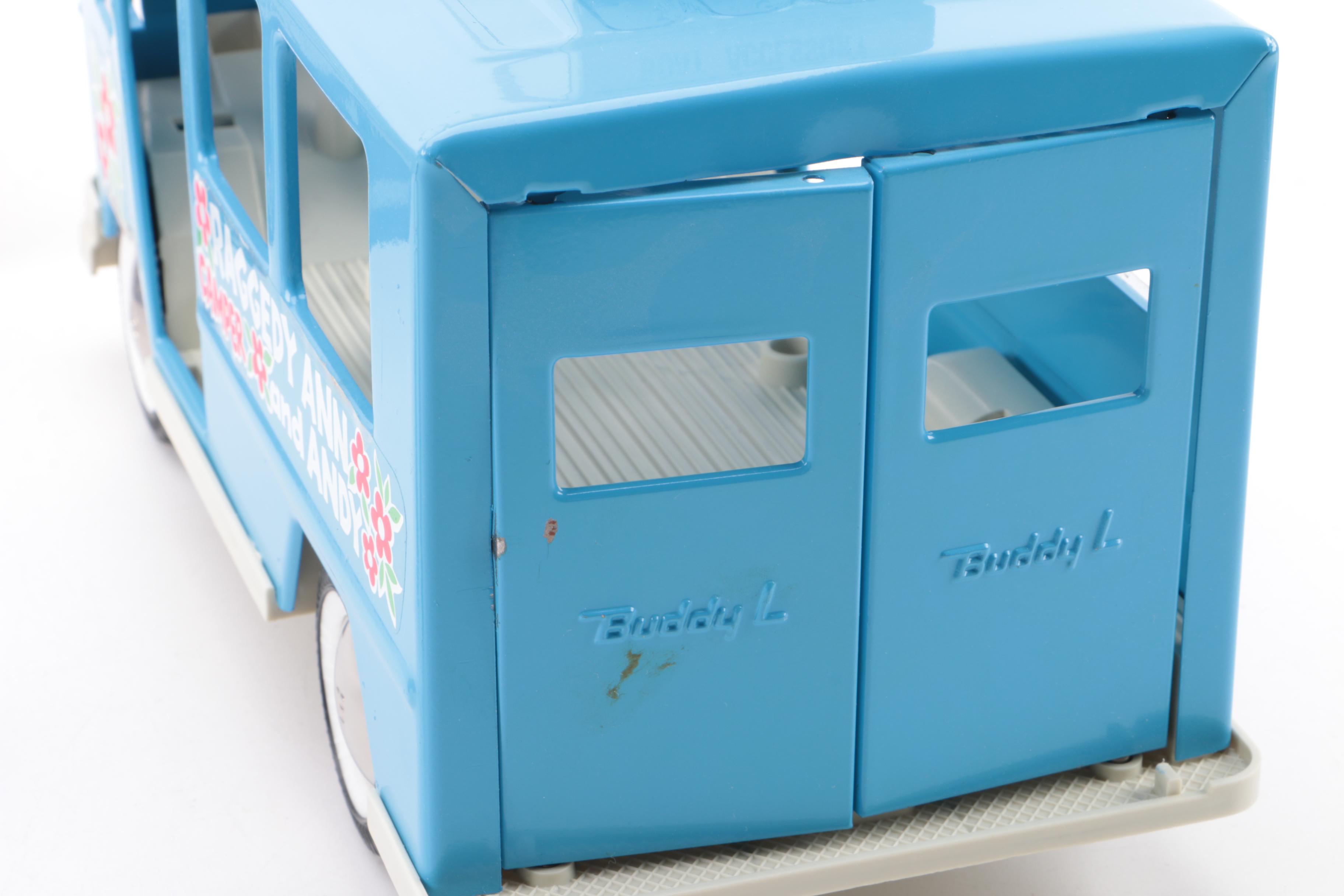 1960s Buddy L "Raggedy Ann and Andy" Camper and Mattel "Myrtle" Hand Puppet