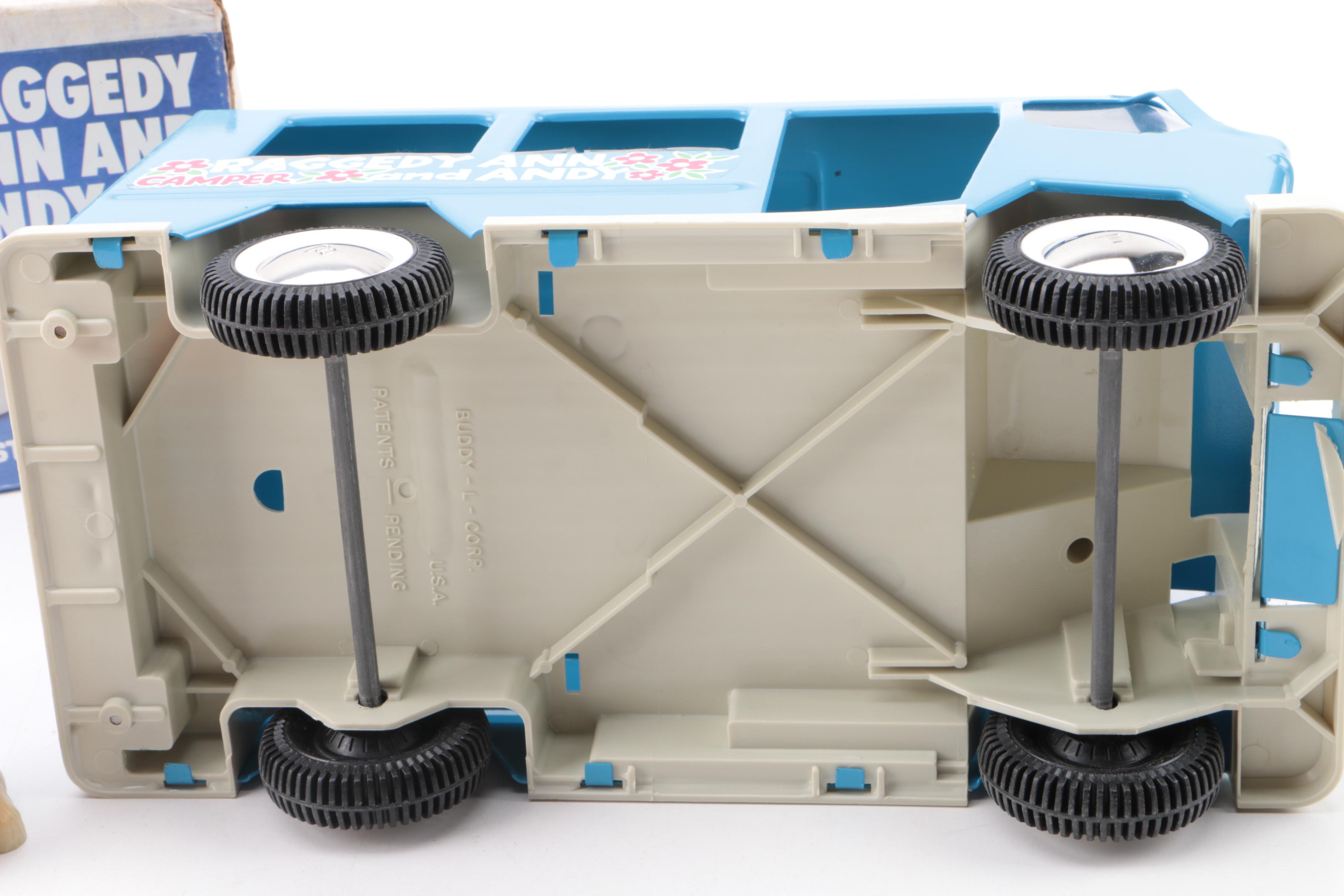 1960s Buddy L "Raggedy Ann and Andy" Camper and Mattel "Myrtle" Hand Puppet