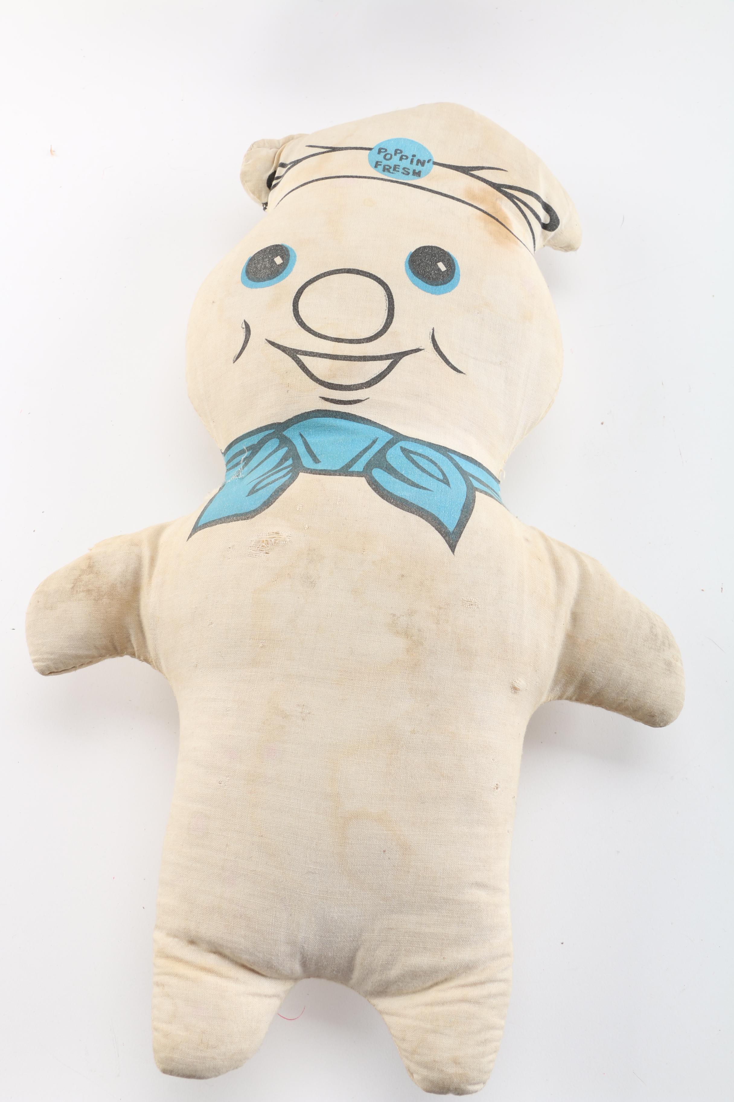 1967 Mattel "Baby Small Walk" Doll with Vintage Stuffed Animals and Dolls