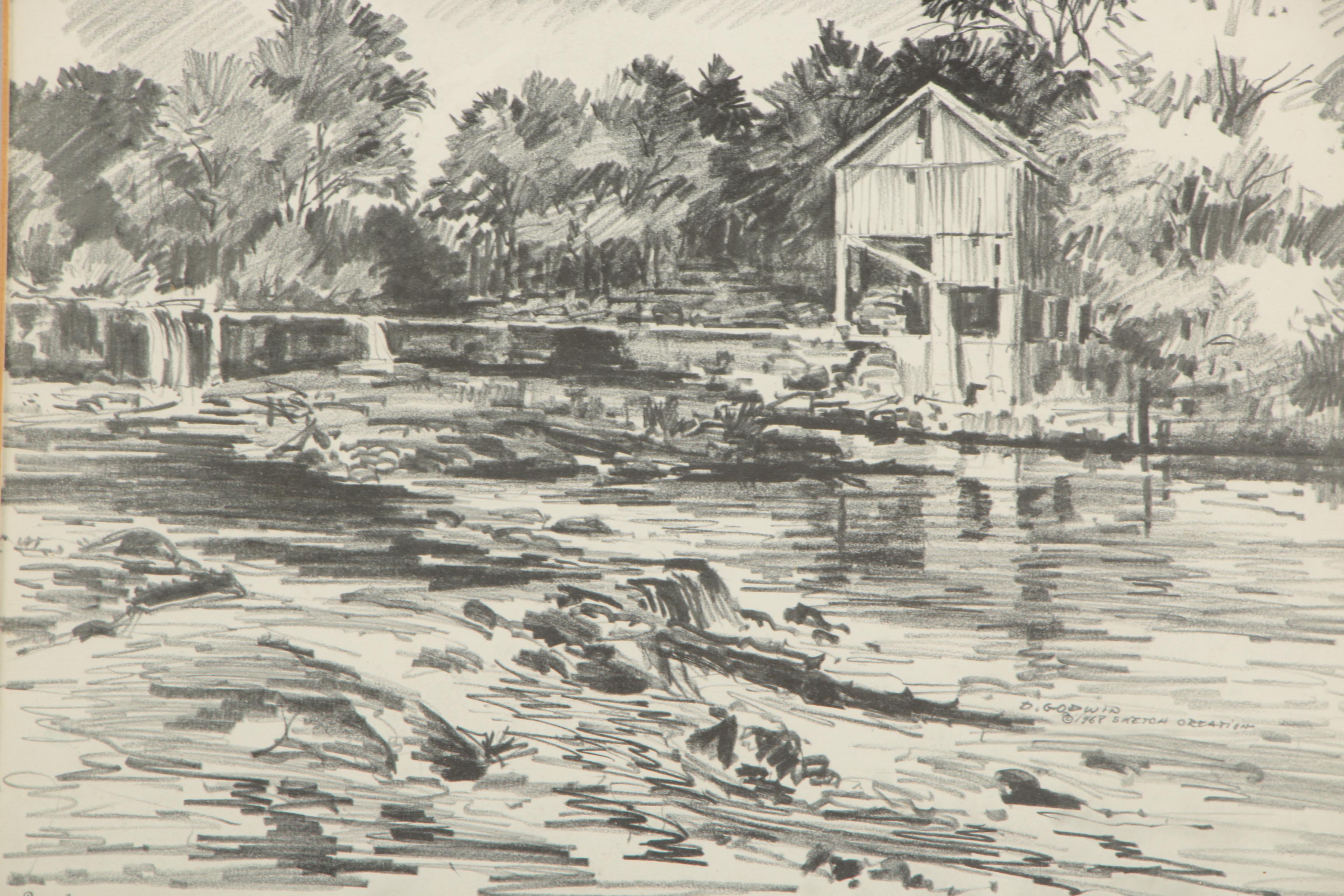 Halftone Print After D. Godwin Sketch "Pactolus"