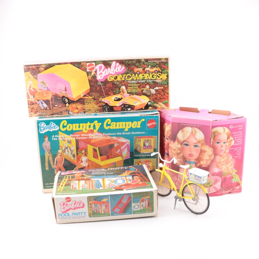 1970s Mattel Barbie Playsets Featuring "Country Camper"