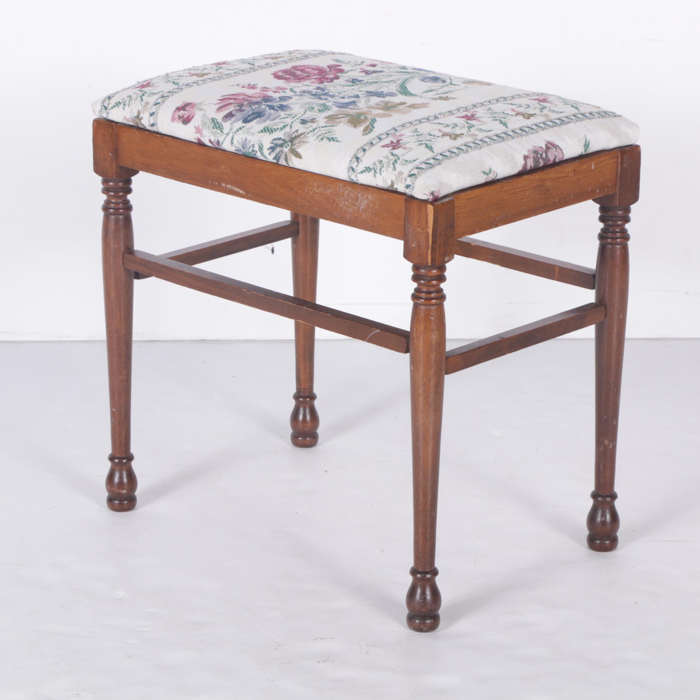 Vintage Upholstered Piano Bench by Abernathy Furniture