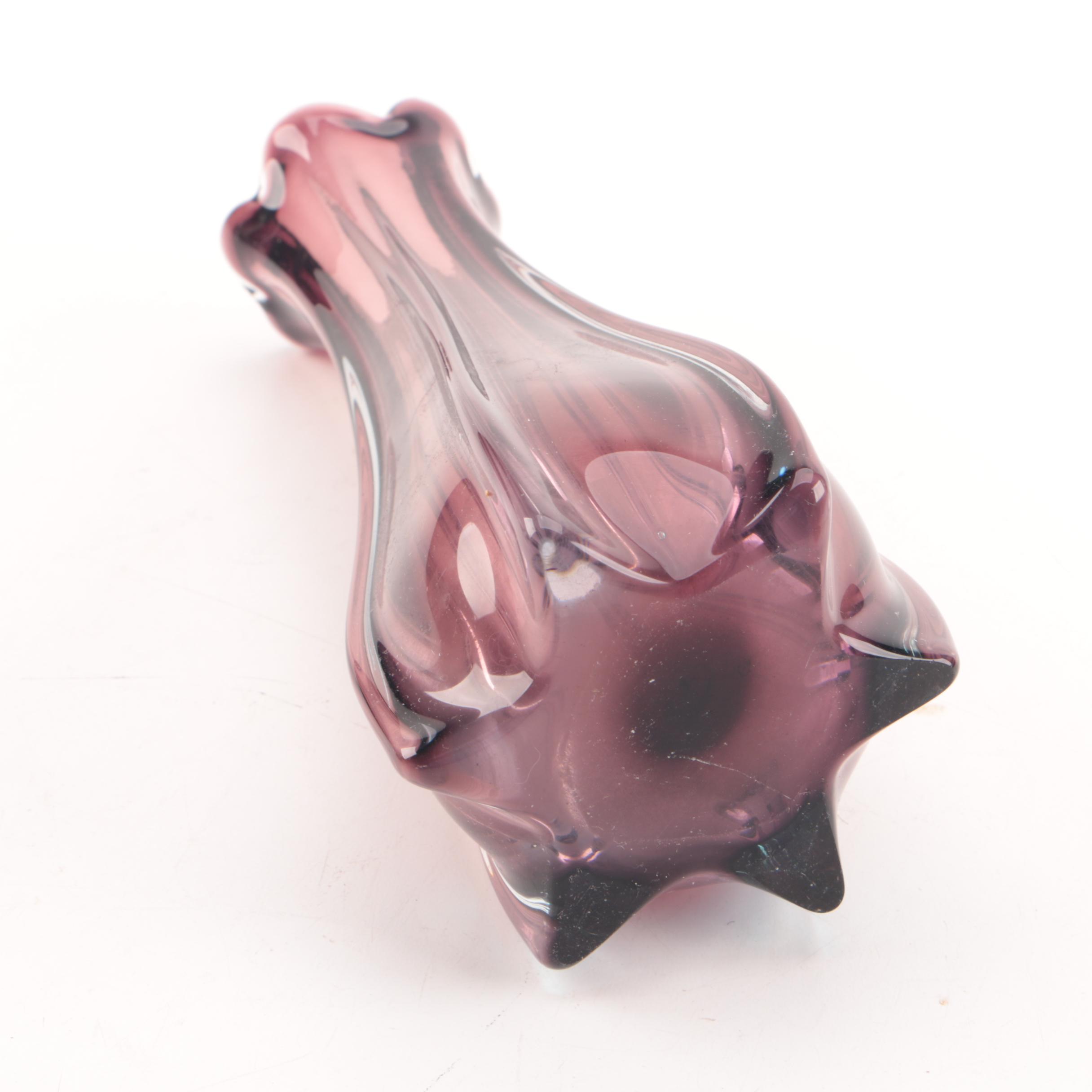 Amethyst Colored Art Glass Vases