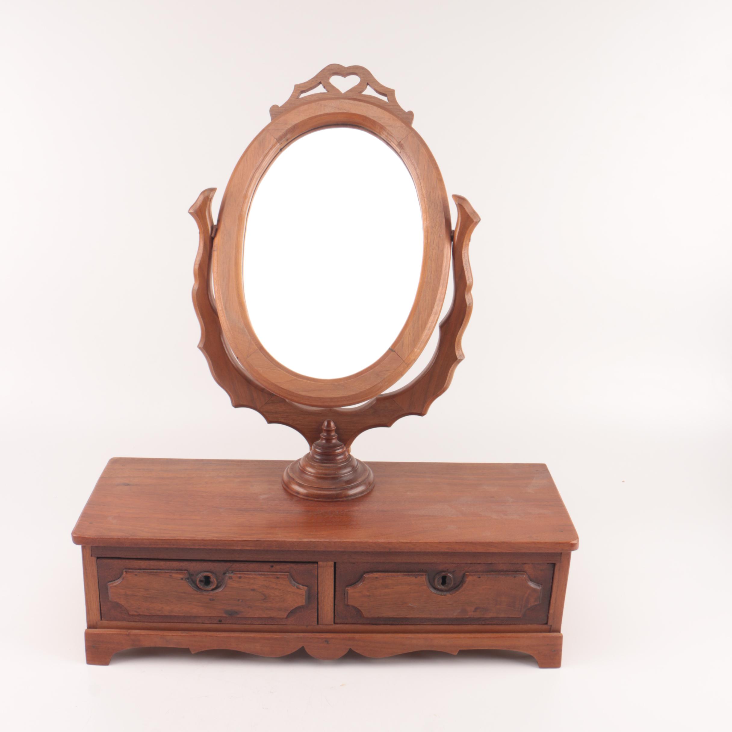 Vintage Wooden Vanity Mirror