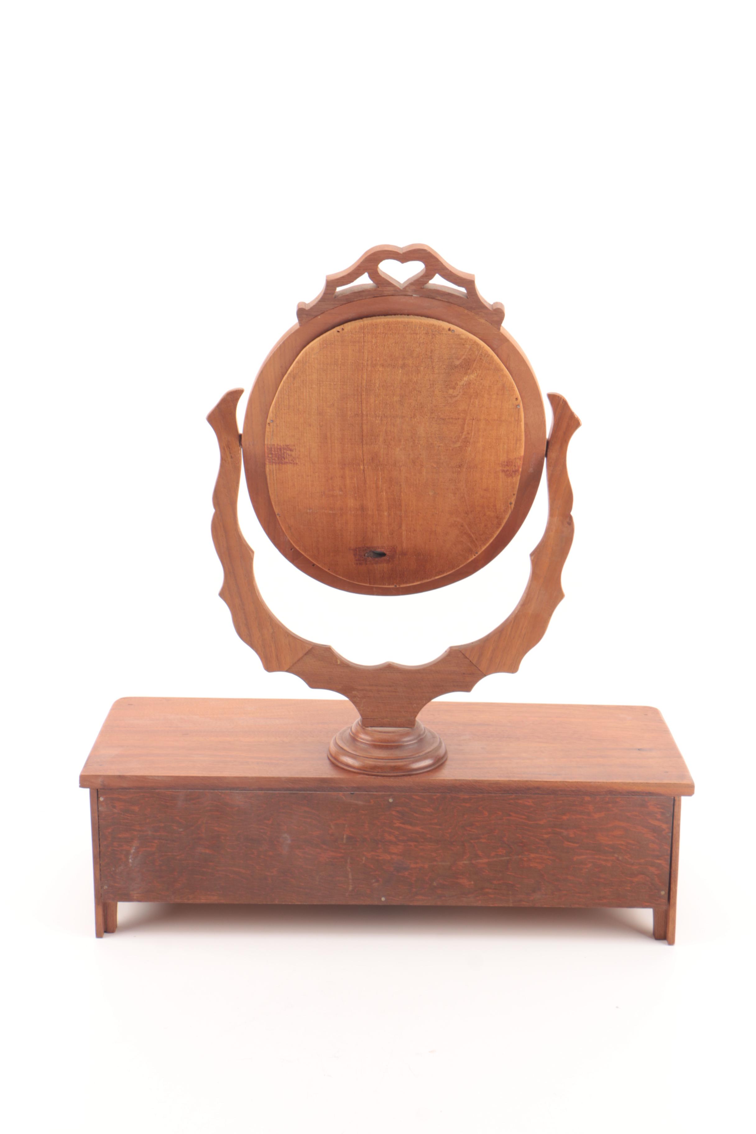 Vintage Wooden Vanity Mirror