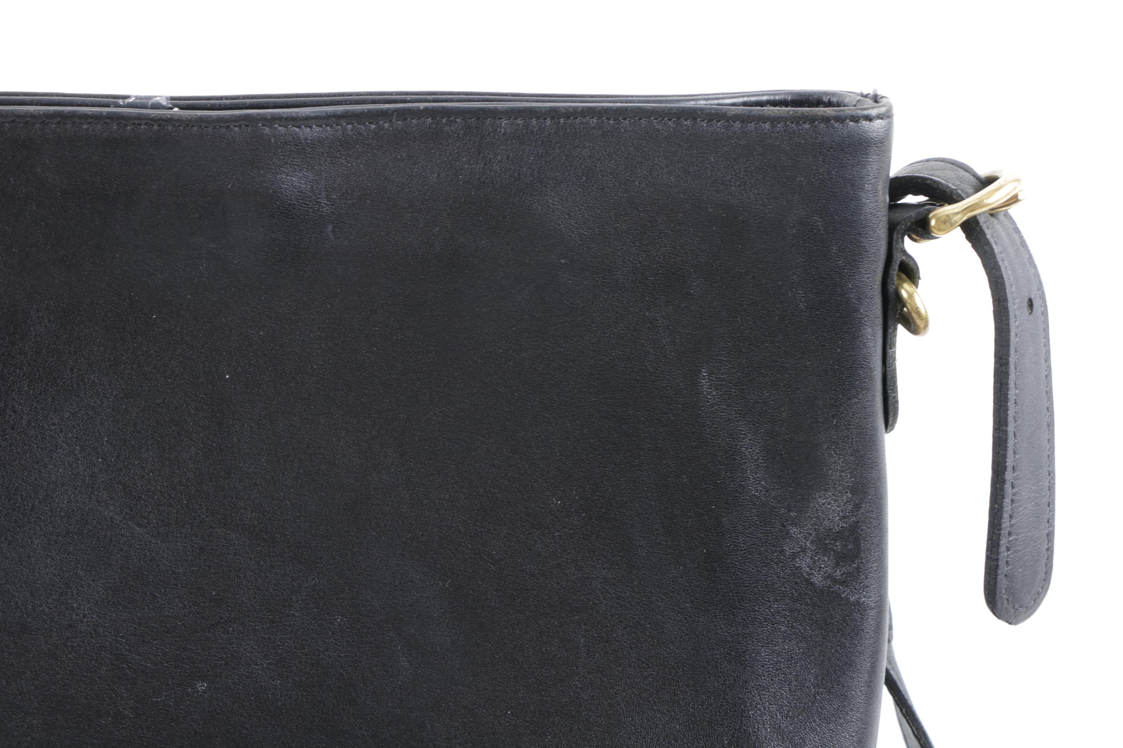 1997 Coach Equestrian Black Leather Slim Bucket Bag