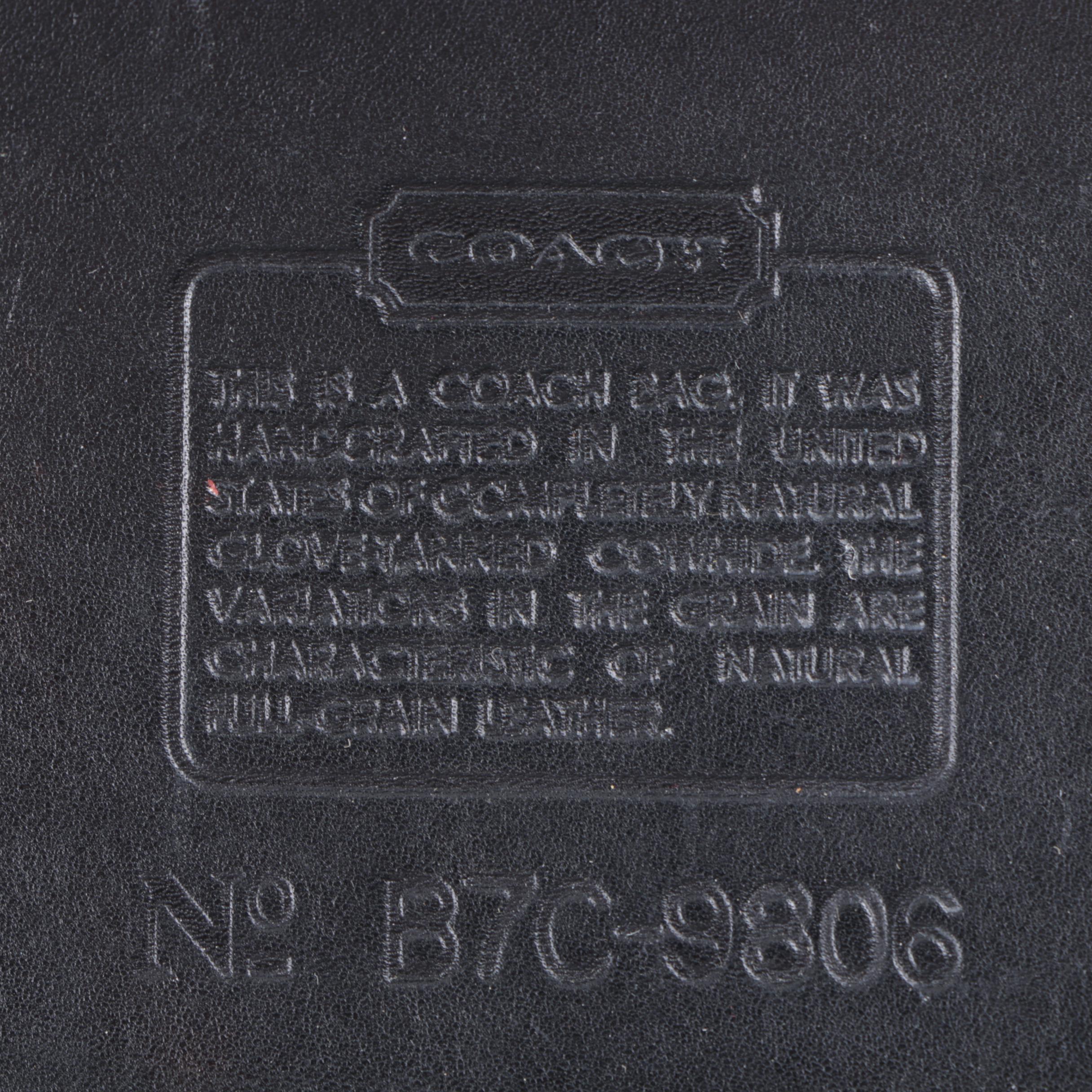 1997 Coach Equestrian Black Leather Slim Bucket Bag