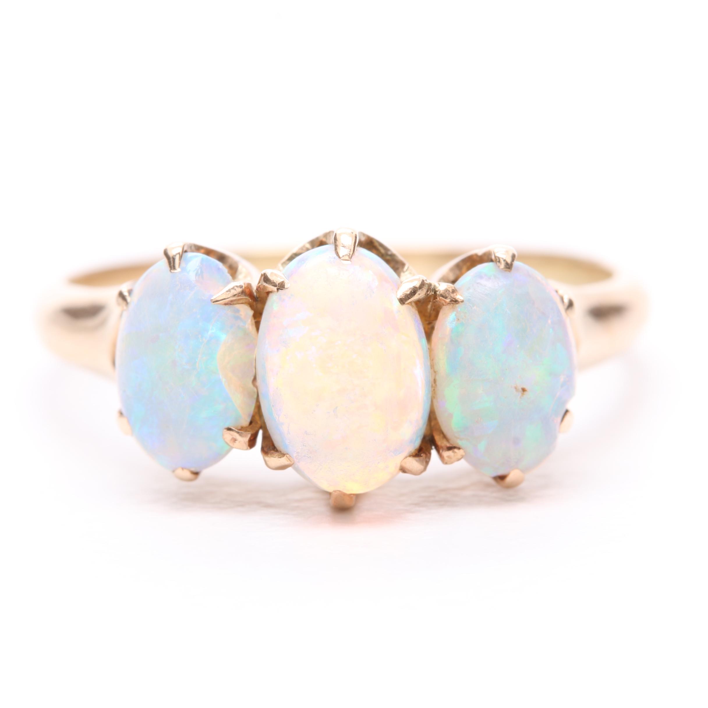 Victorian 10K Yellow Gold Opal Ring