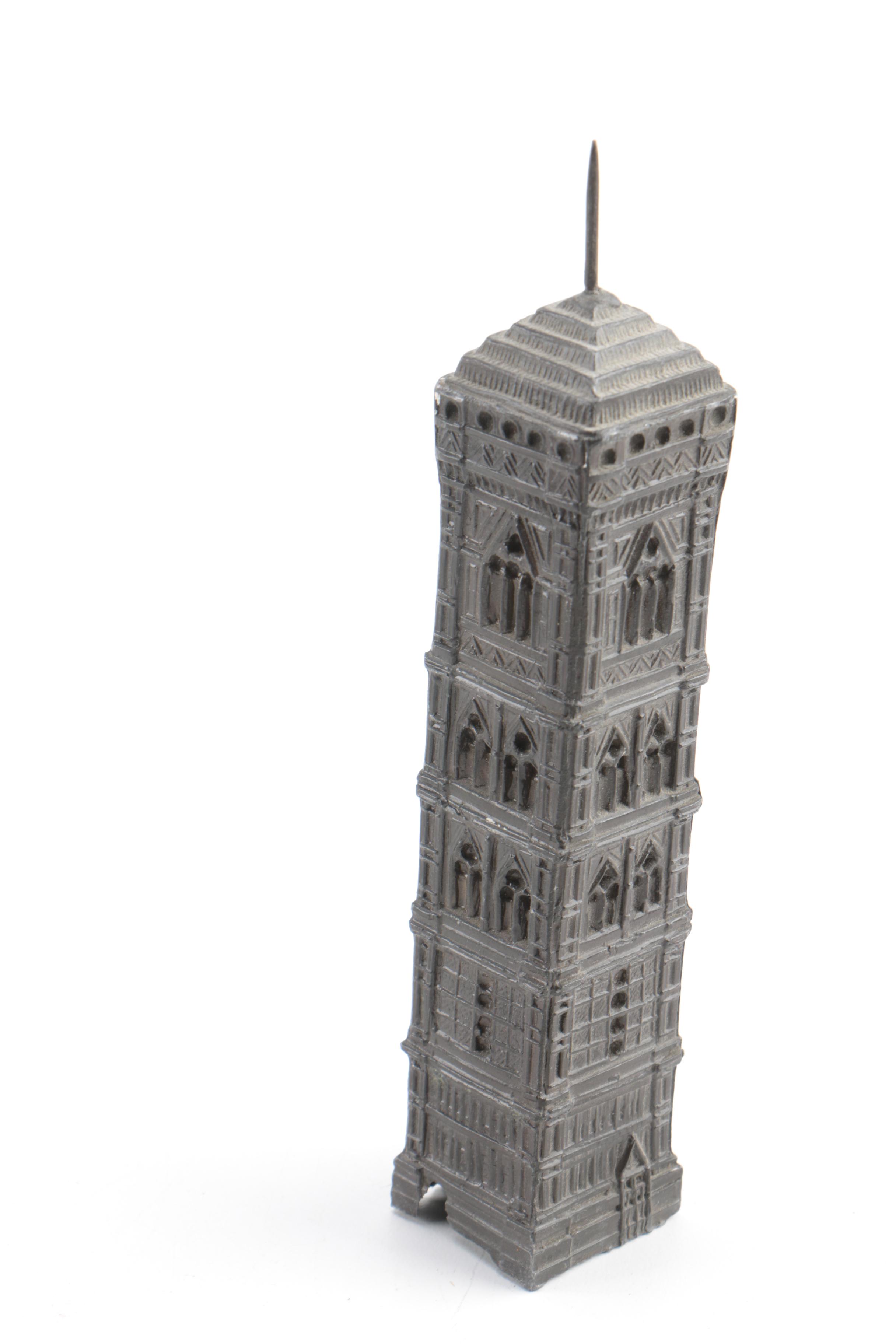 Vintage Metal Souvenir Figurines Including The Leaning Tower of Pisa
