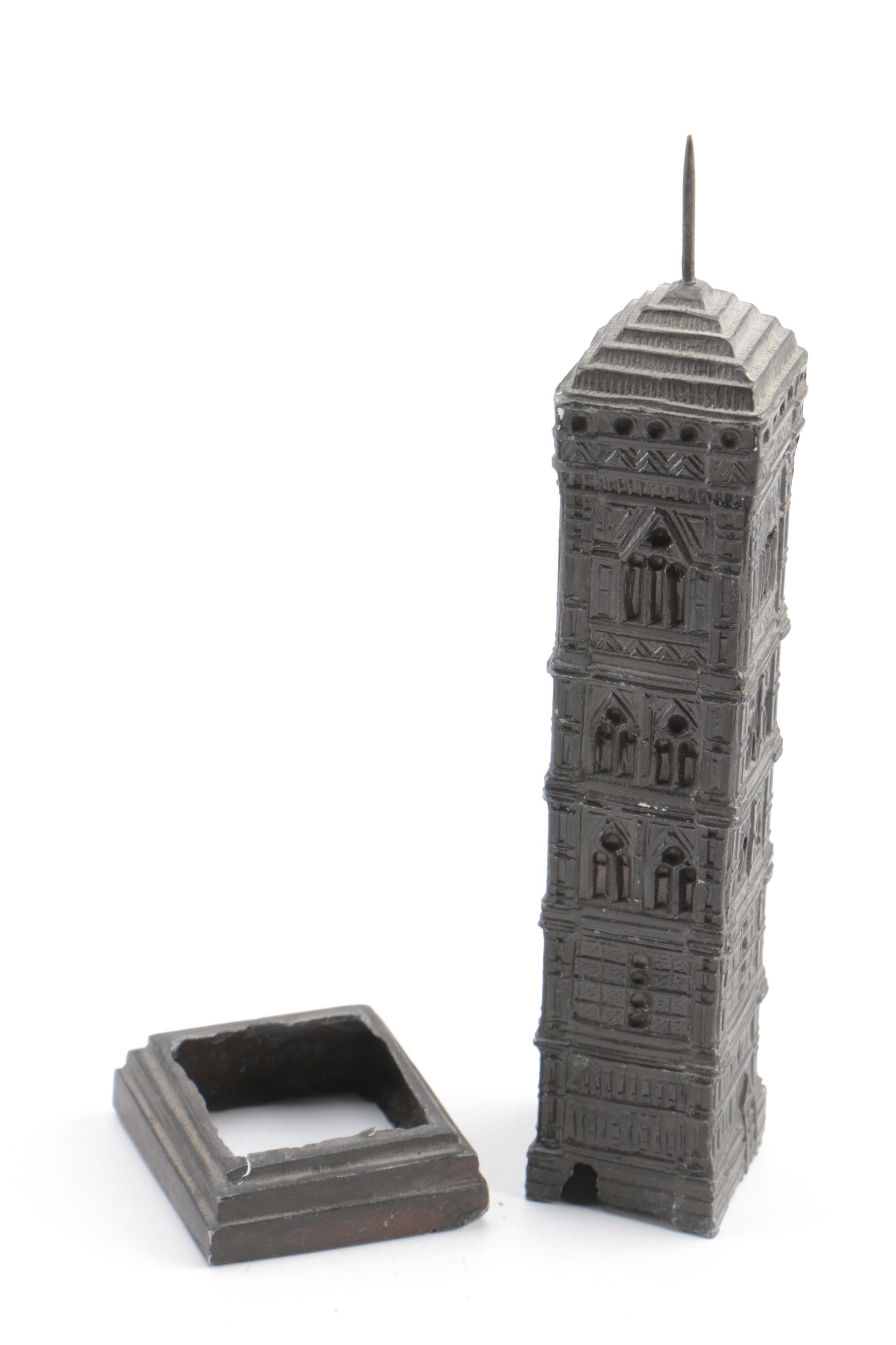 Vintage Metal Souvenir Figurines Including The Leaning Tower of Pisa