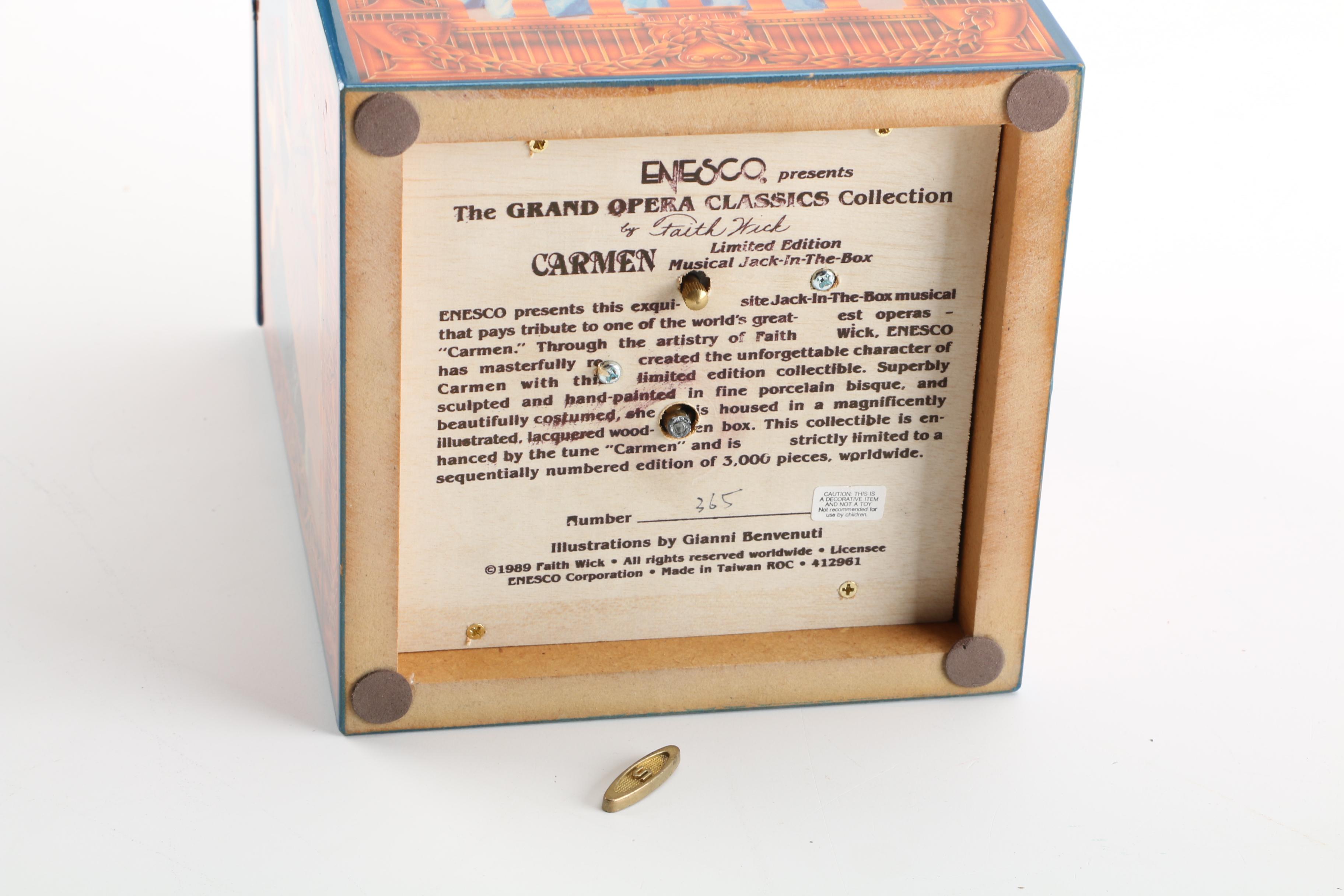 Limited Edition Enesco Grand Opera Classics "Carmen" Musical Jack-In-The-Box