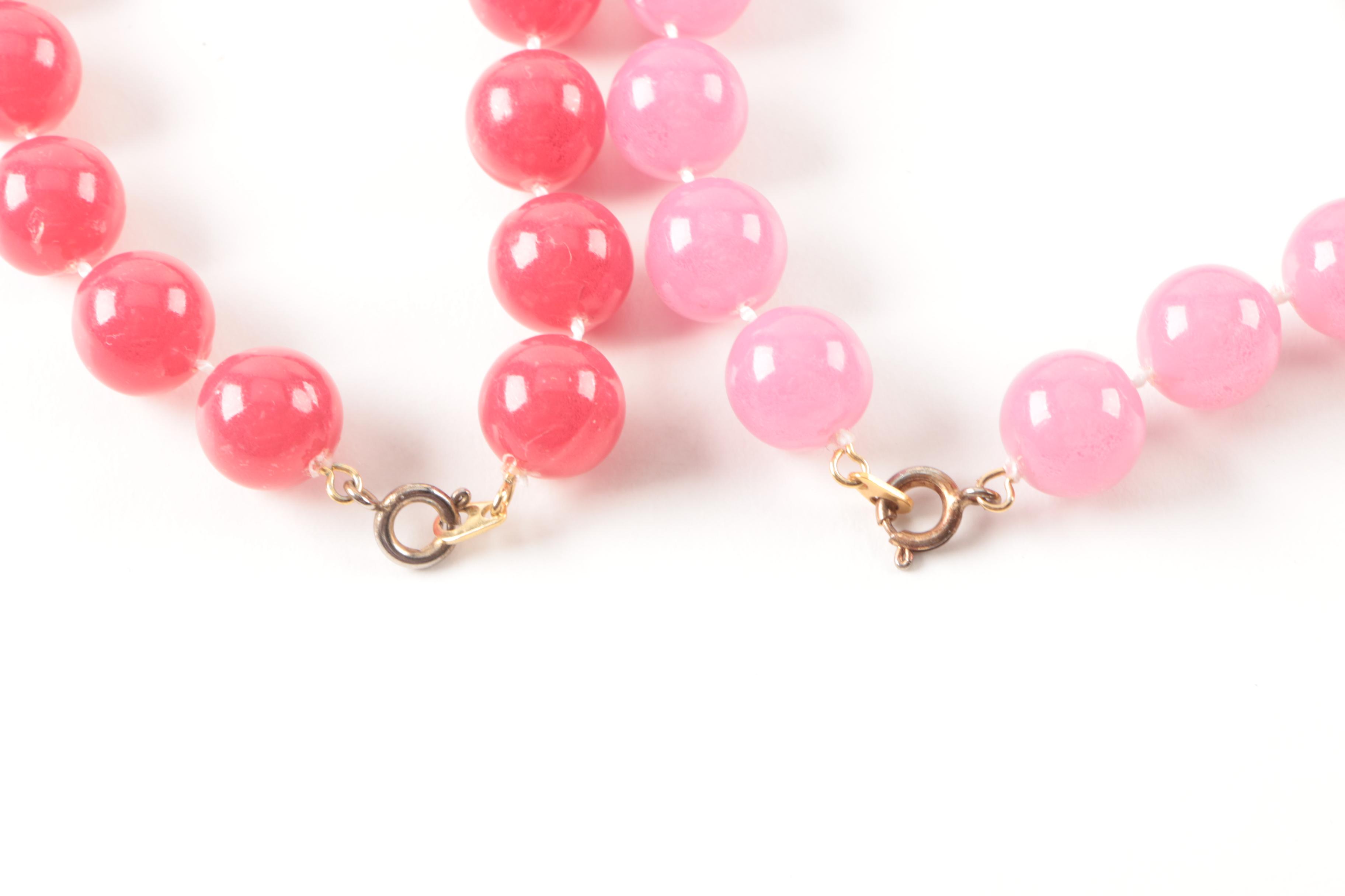 Purple and Pink Beaded Necklace Selection