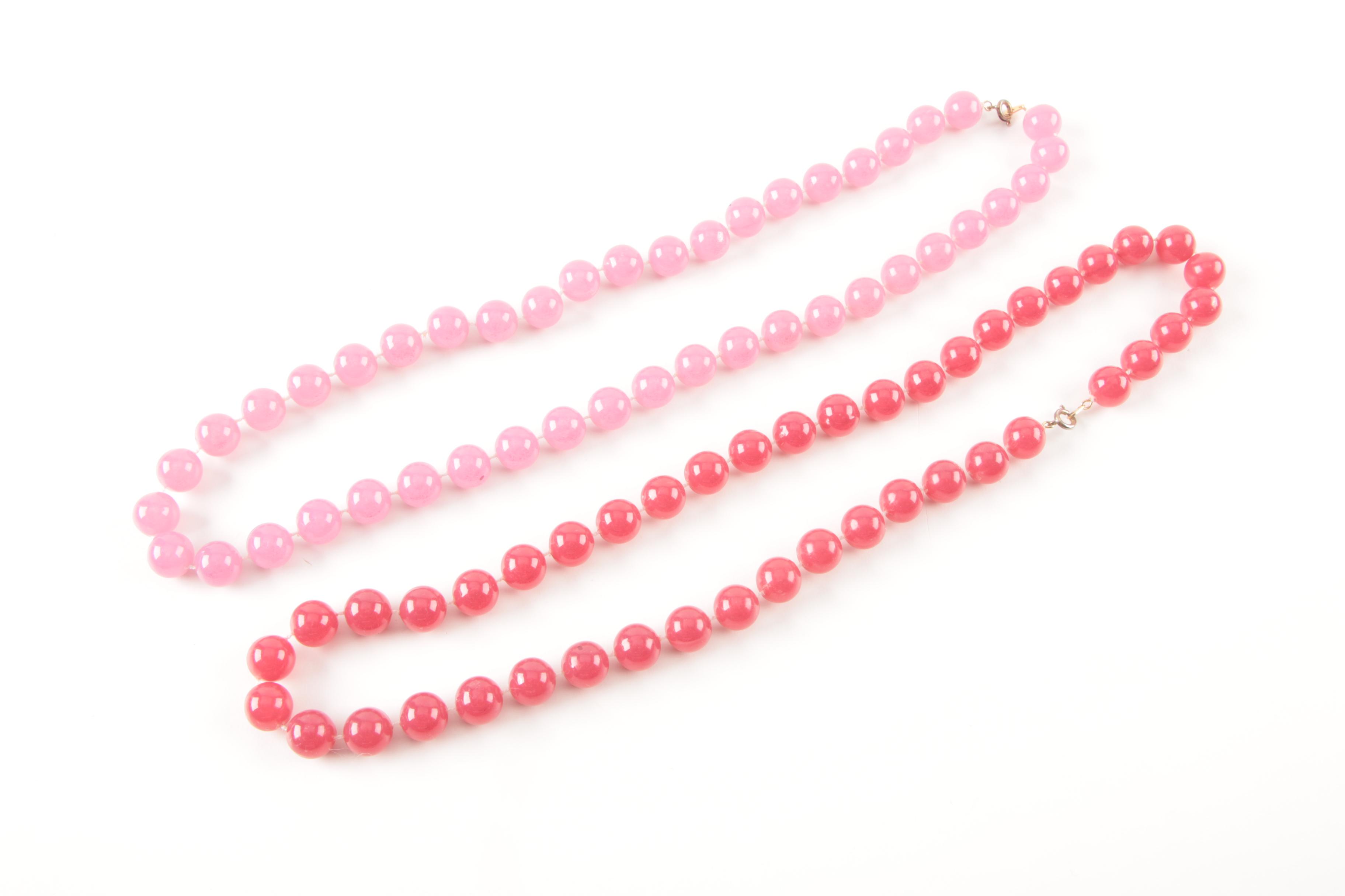 Purple and Pink Beaded Necklace Selection