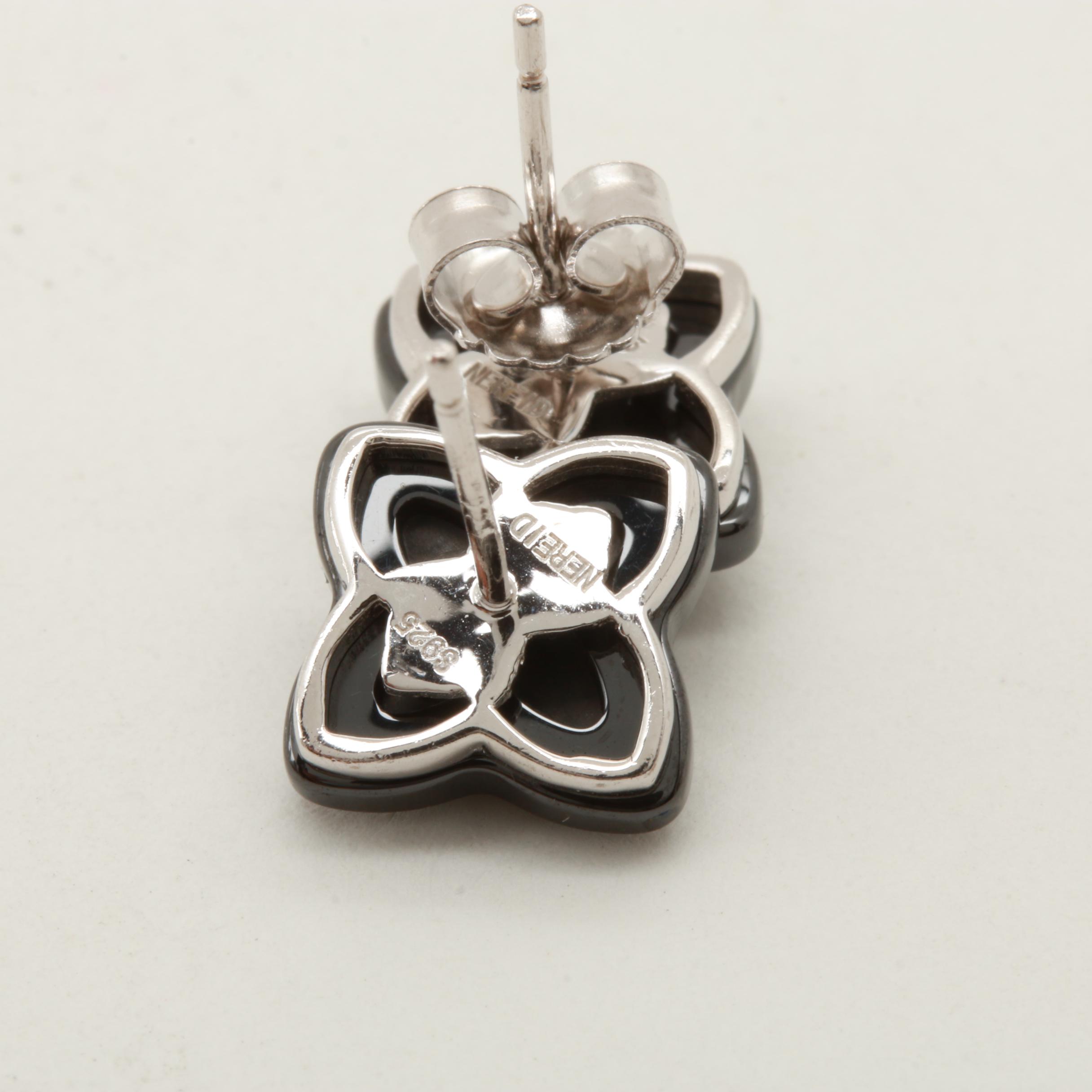 Sterling Silver Earrings Including Cubic Zirconia and Diamonds