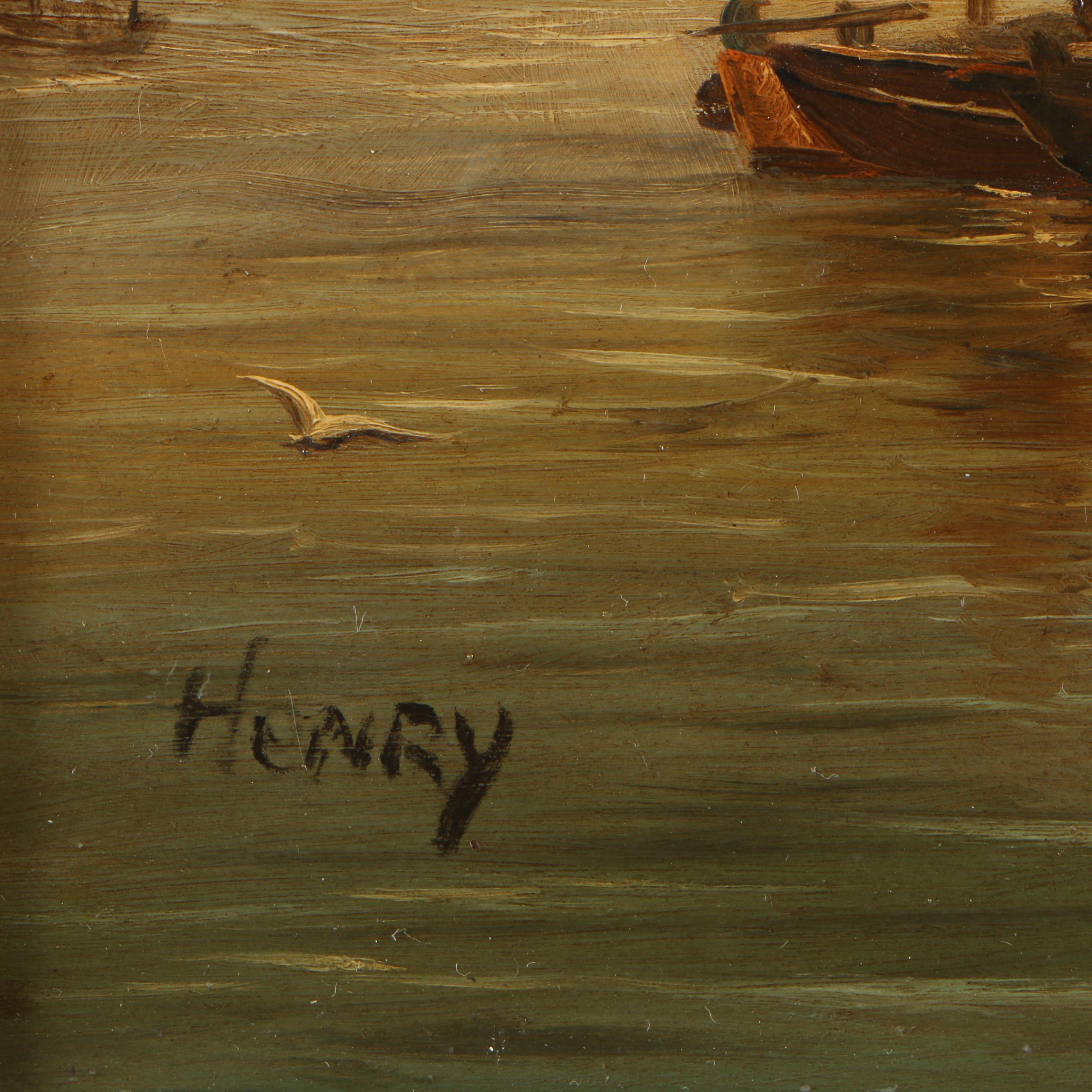 Henry Oil Painting of Ships at Sea