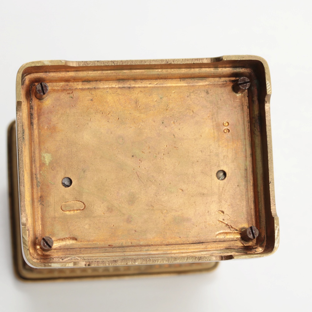 Couaillet Frères French Brass Carriage Clock with Rhinestones, circa 1900