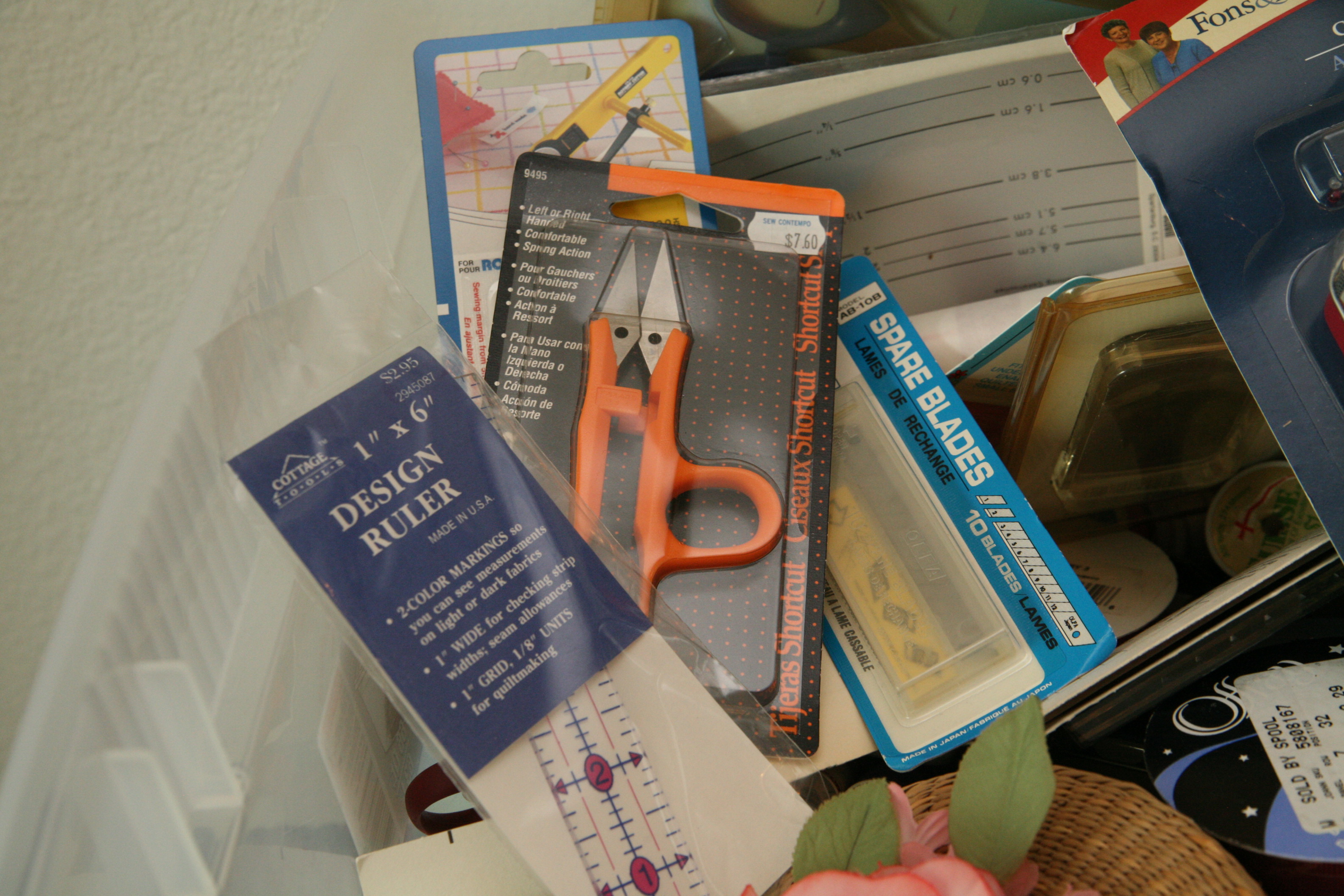 Spools of Thread, Scissors and Other Sewing Supplies