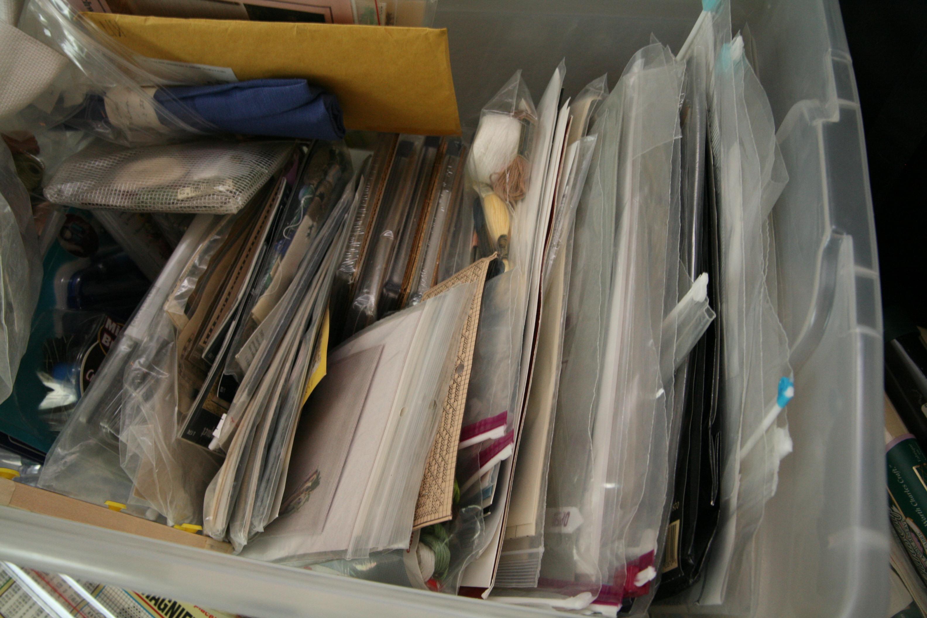 Embroidery Patterns, Floss, and Storage Cases