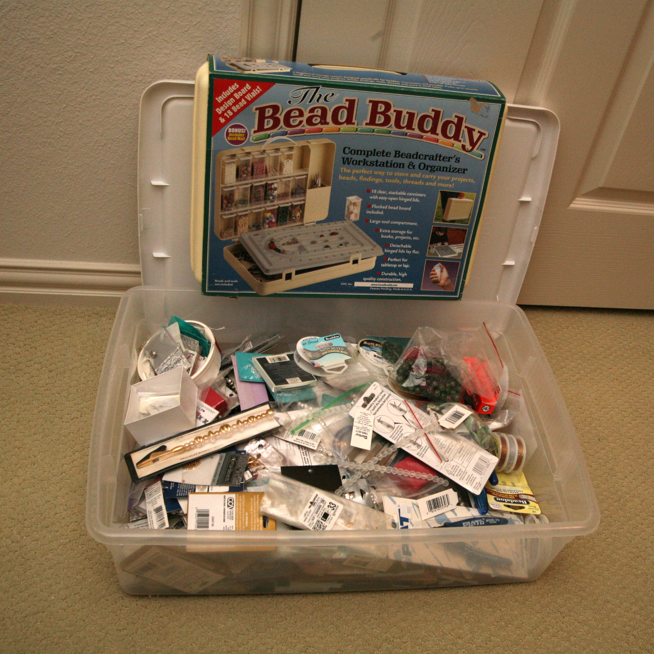 The Bead Buddy Organizer and Beading Supplies