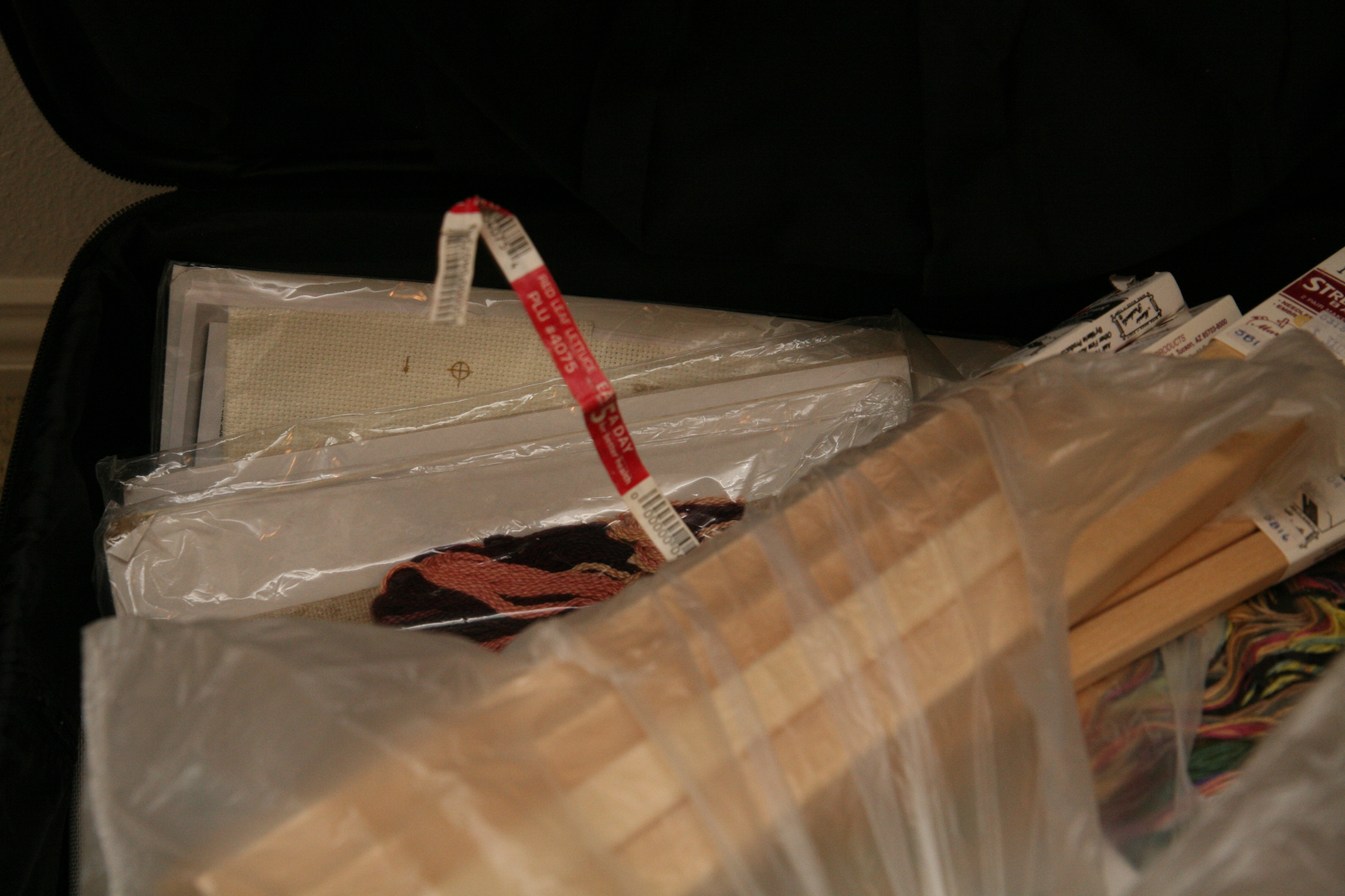 Suitcase With Vision Max Light and Needlepoint and Embroidery Supplies