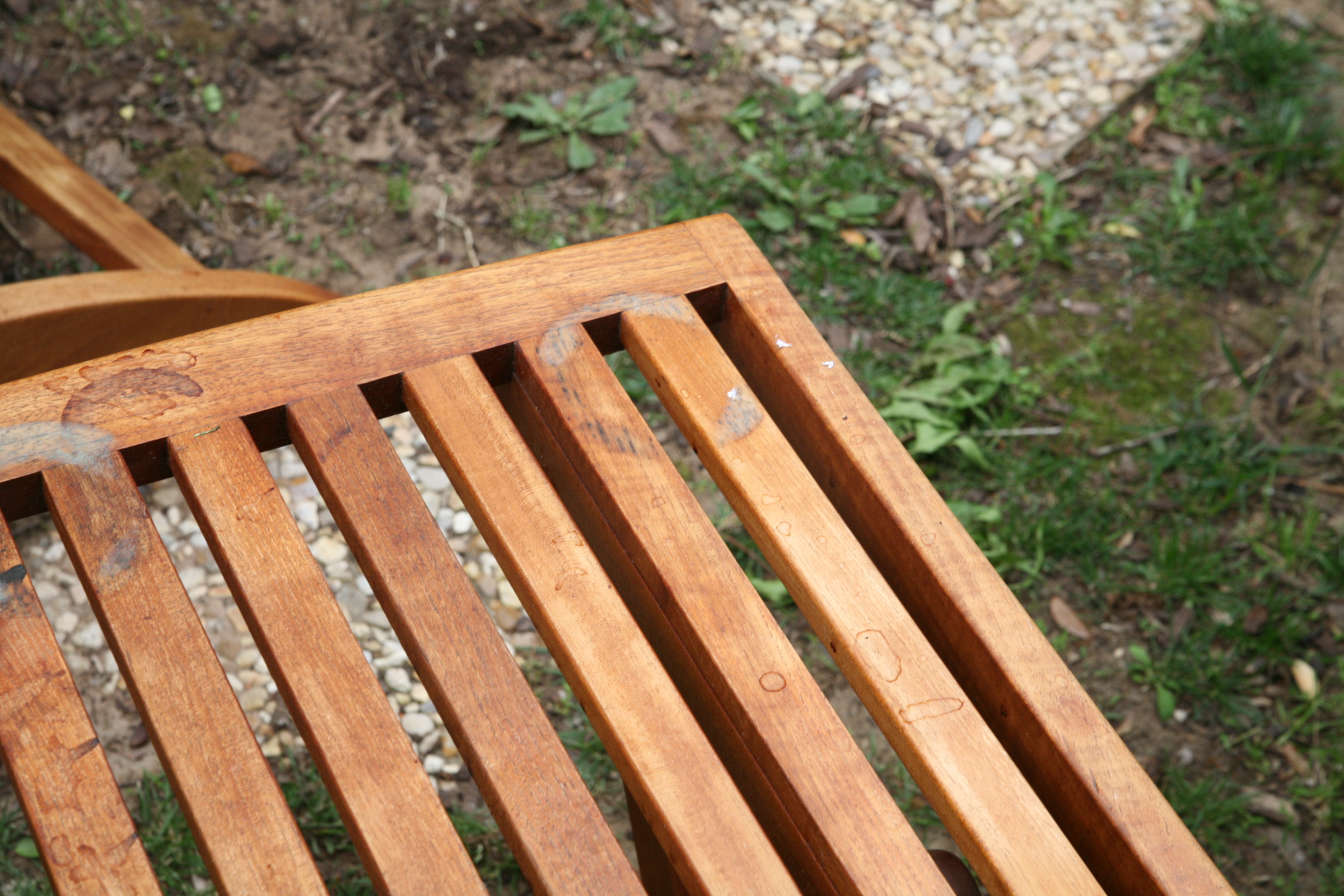 Royal Teak Folding Lounge Chair and Table with Brass Accents