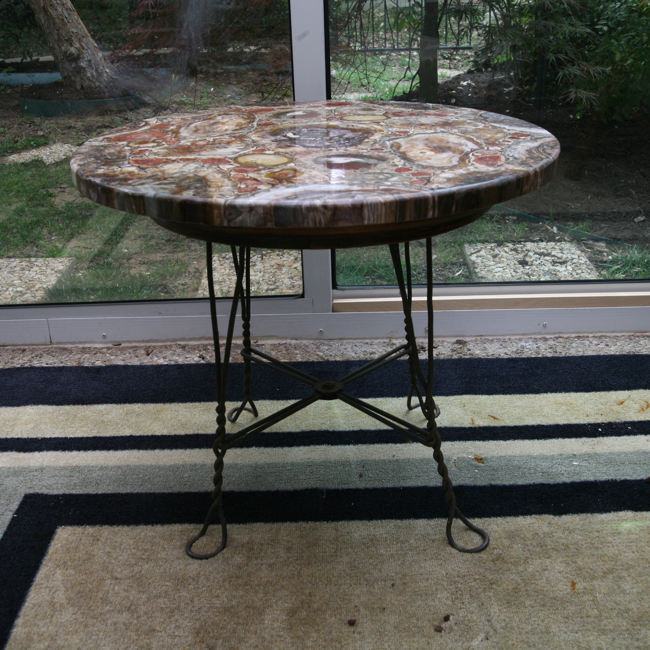 Petrified Wood Top Side Table