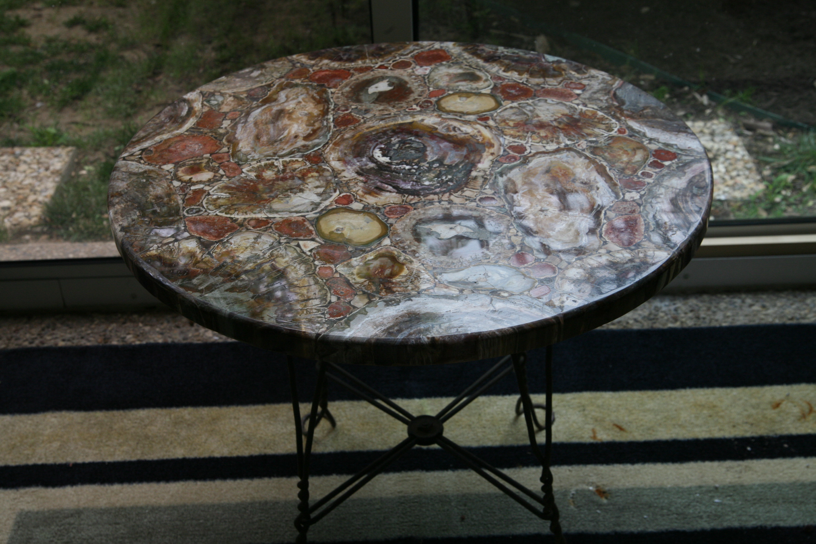Petrified Wood Top Side Table
