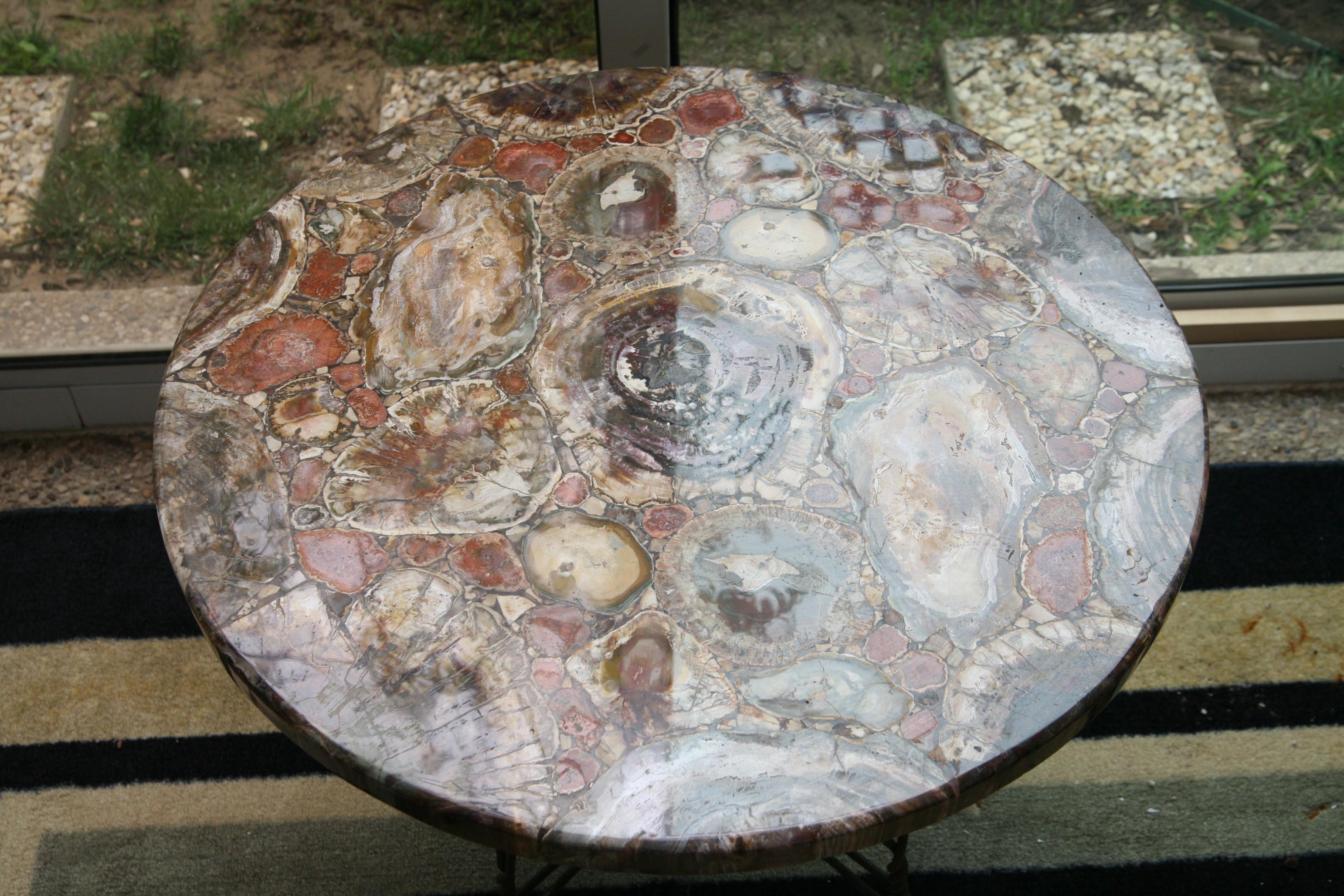 Petrified Wood Top Side Table