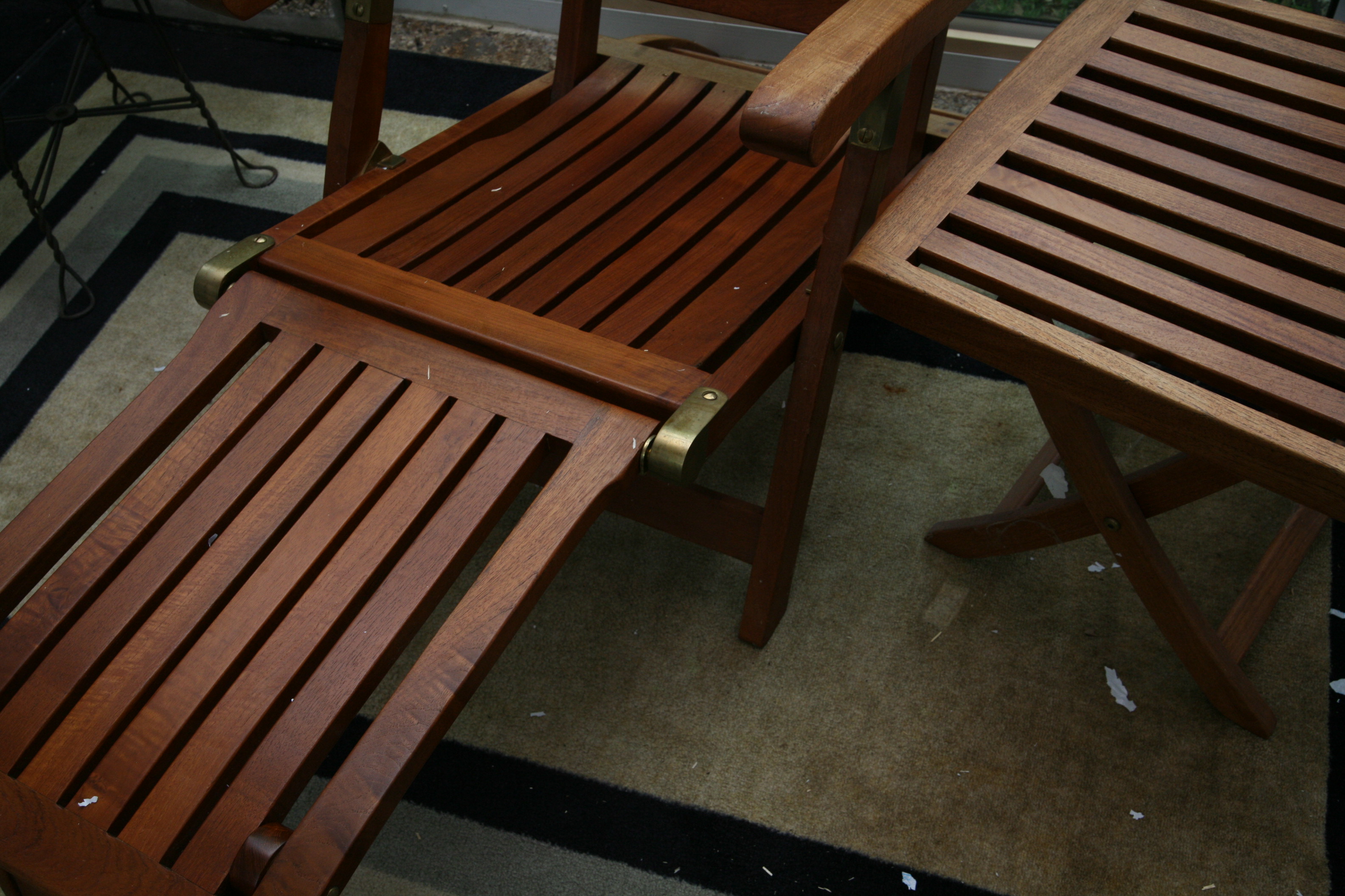 Royal Teak Patio Lounge Chair and Side Table