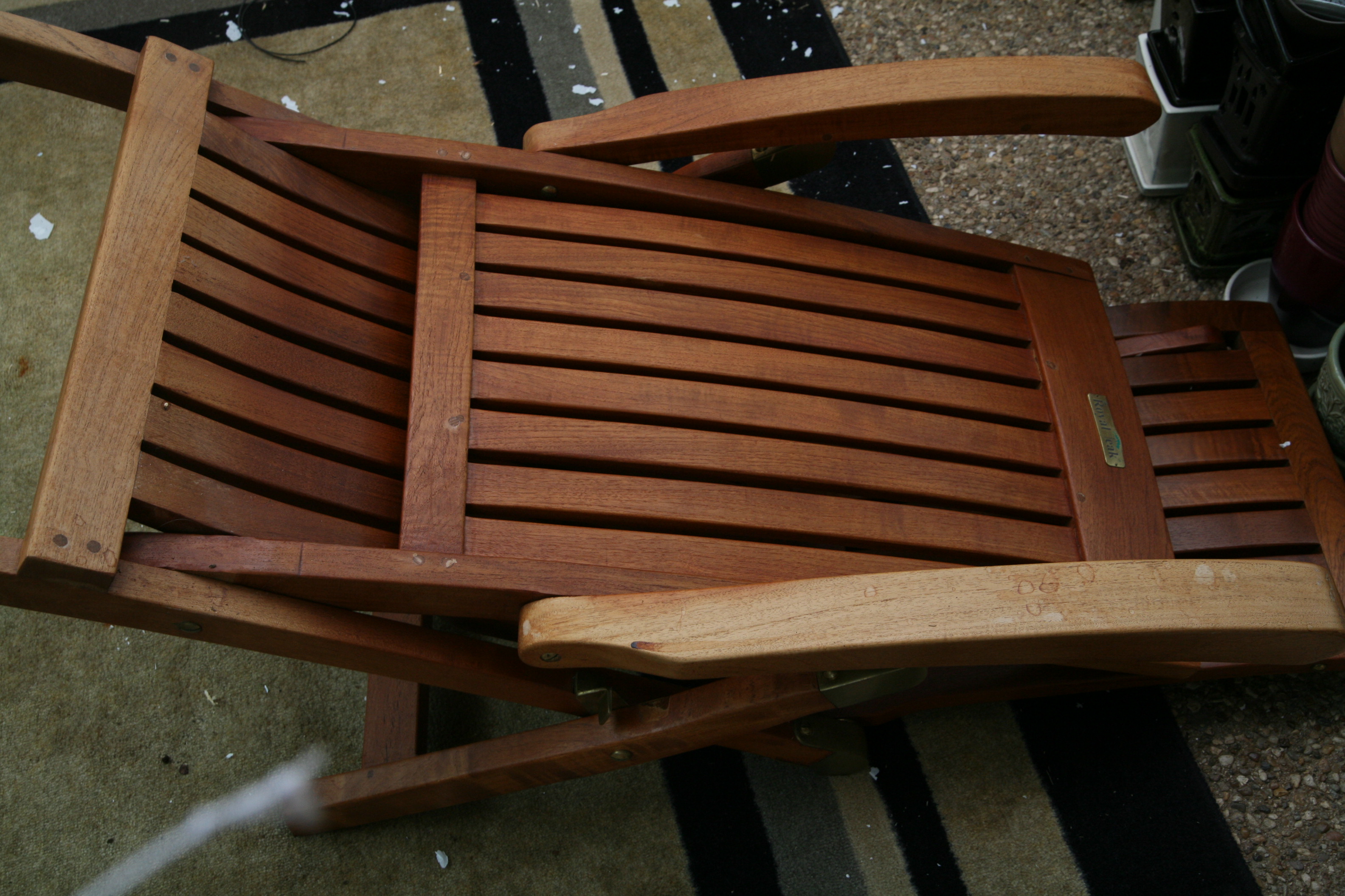 Royal Teak Patio Lounge Chair and Side Table