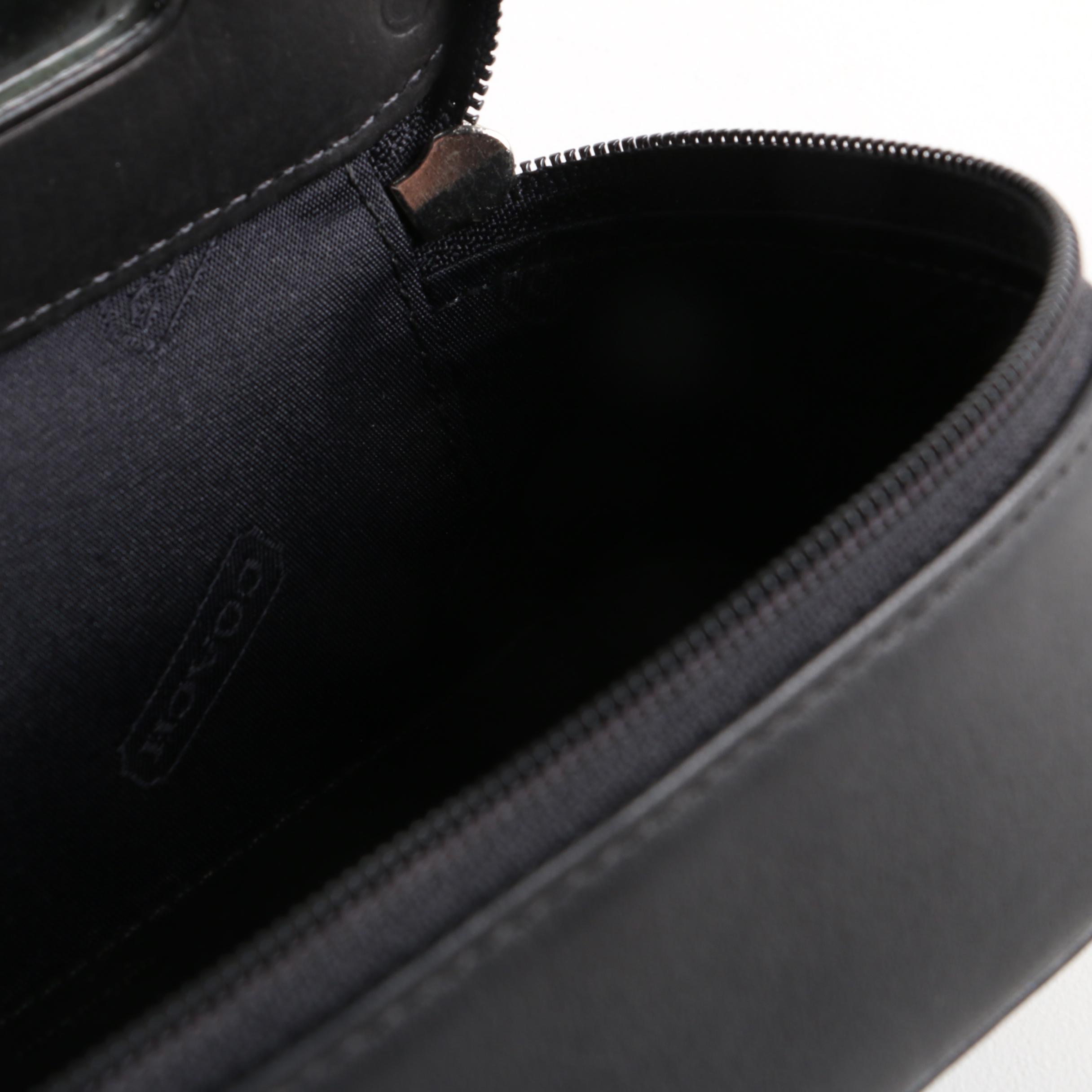 Coach Black Leather Cosmetic Case with Mirror