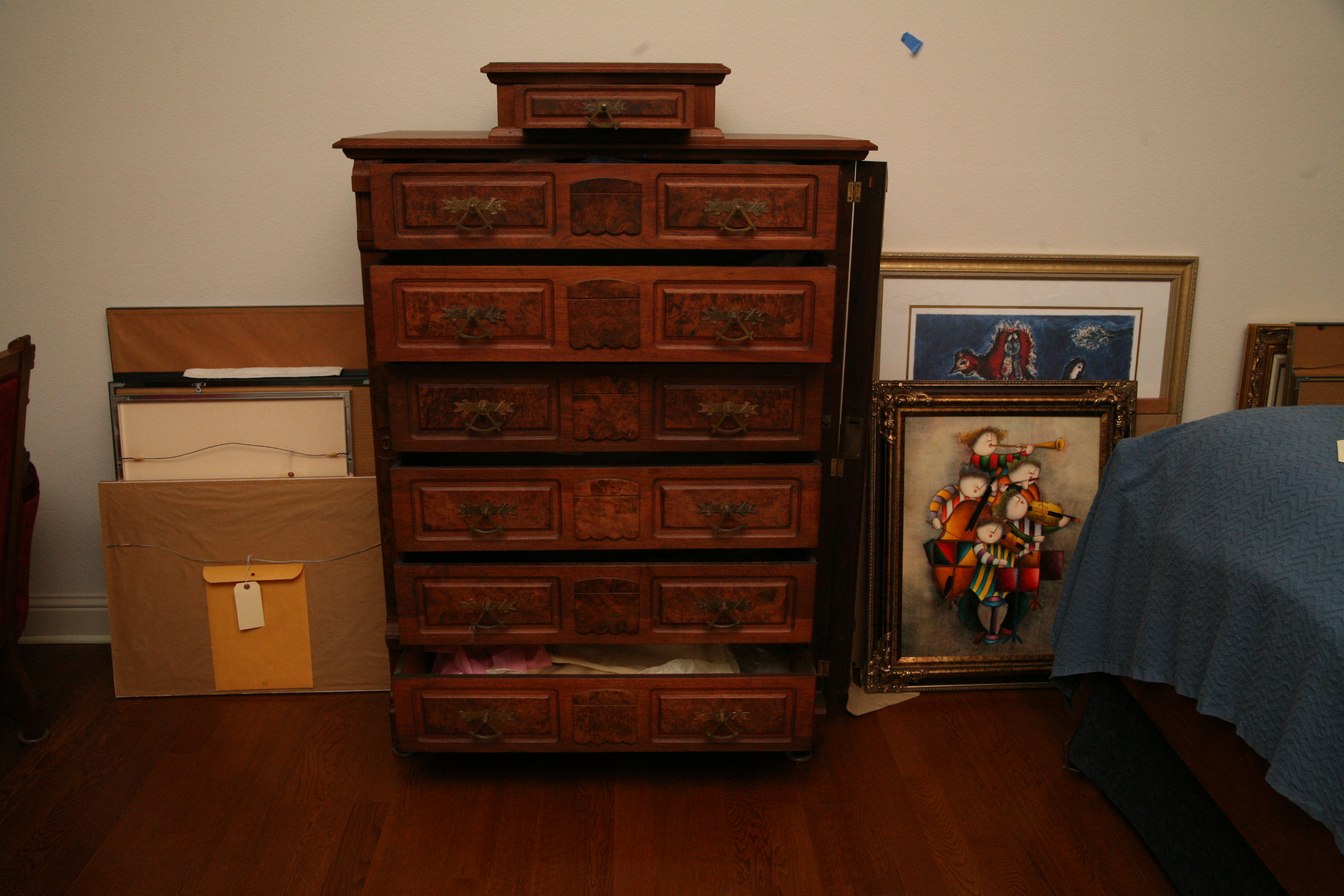 Ghulam Mustafa Watercolor Painting "Moon Behind Pines"
