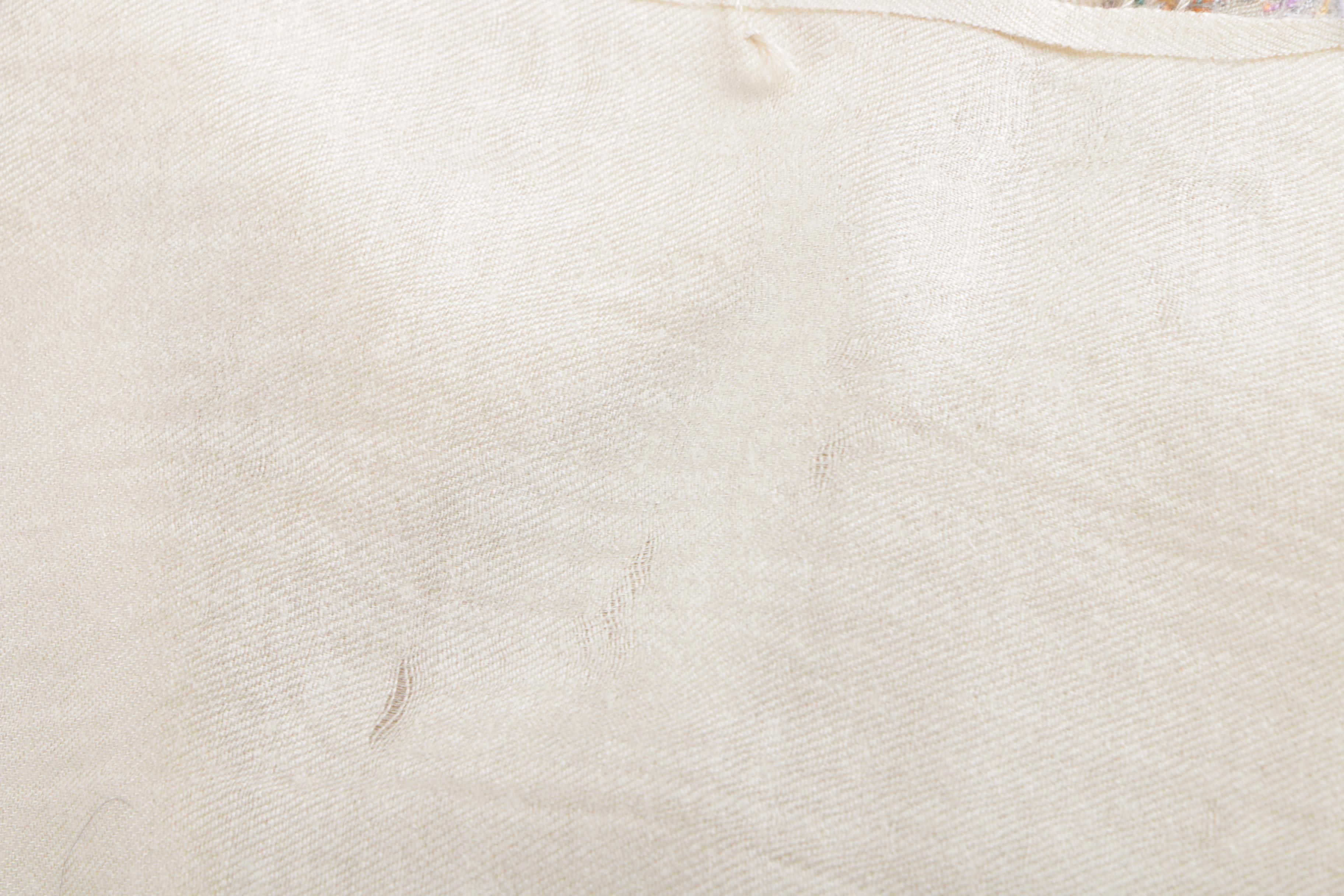 Vintage Hand-Embroidered Silk Crepe Shawl