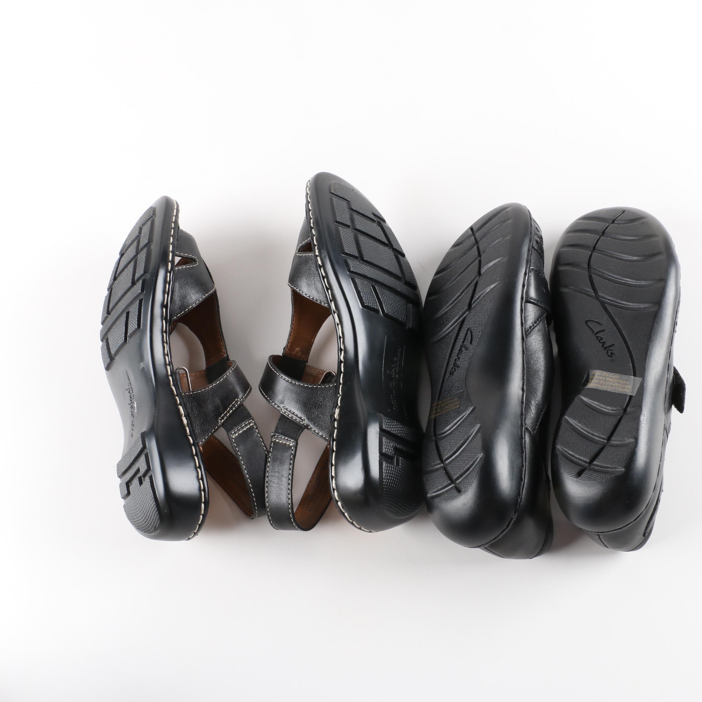 Naturalizer Callier Sandals and Clarks Ashland Rivers Black Leather Shoes