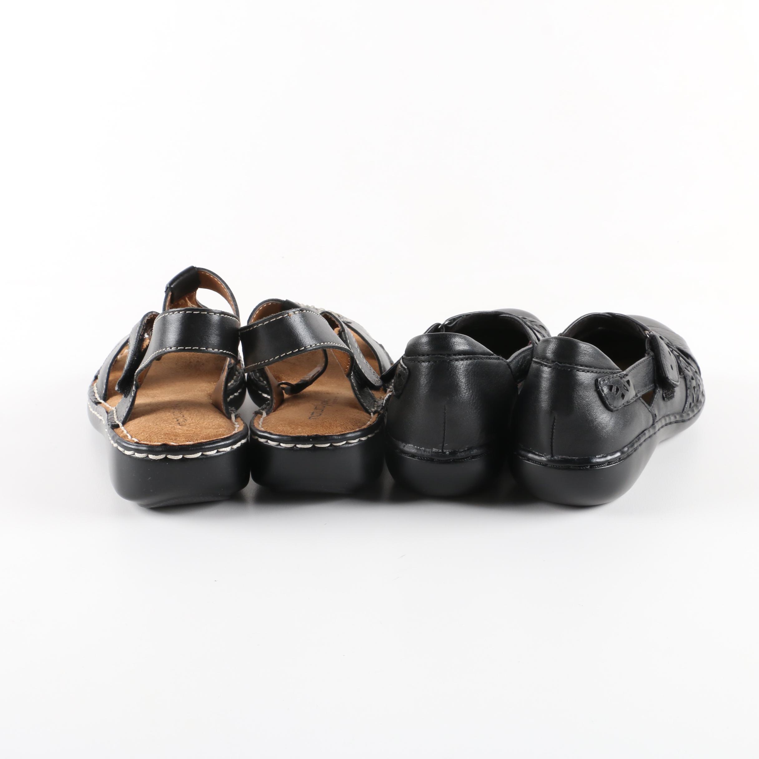 Naturalizer Callier Sandals and Clarks Ashland Rivers Black Leather Shoes