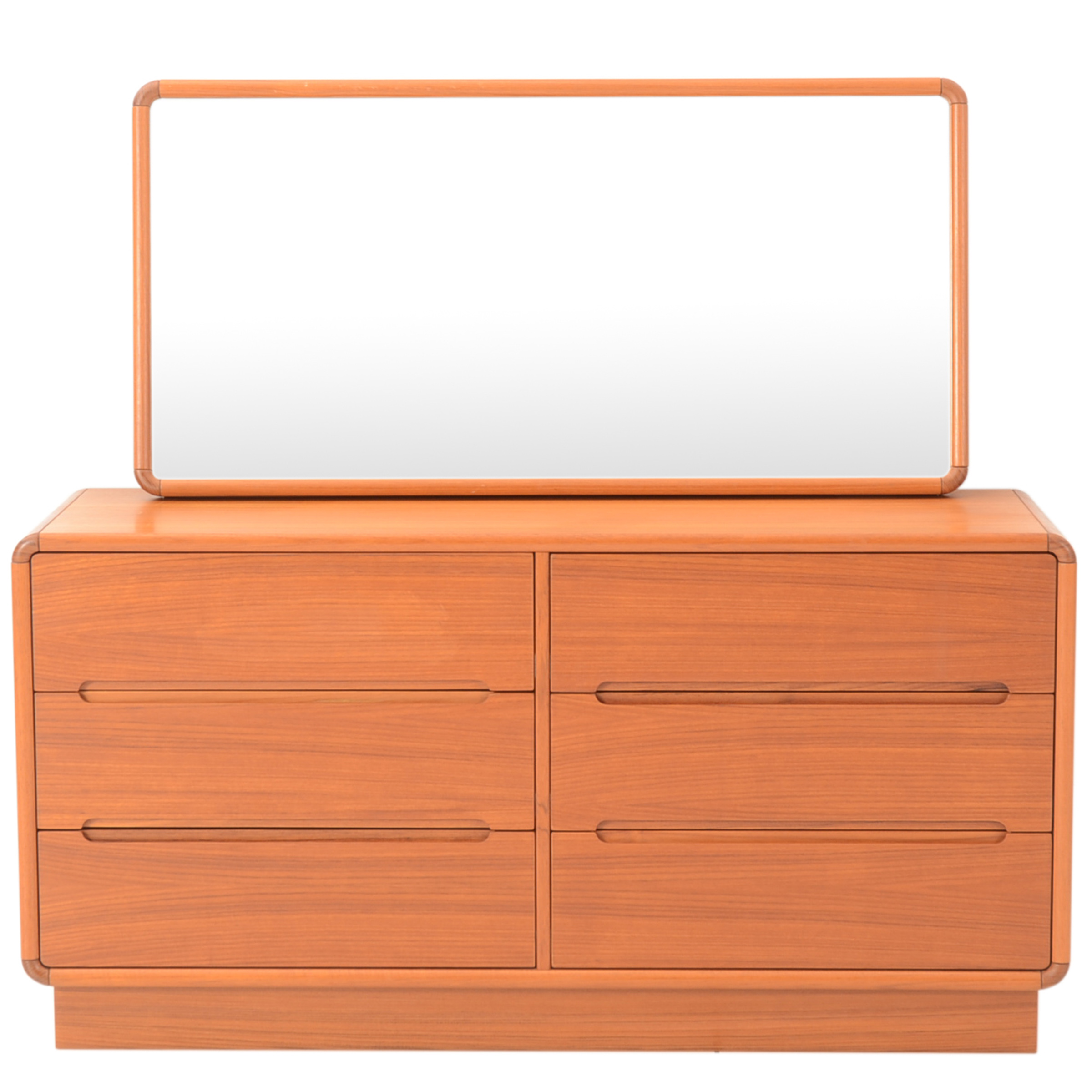 Danish Modern Teak Dresser and Wall Mirror