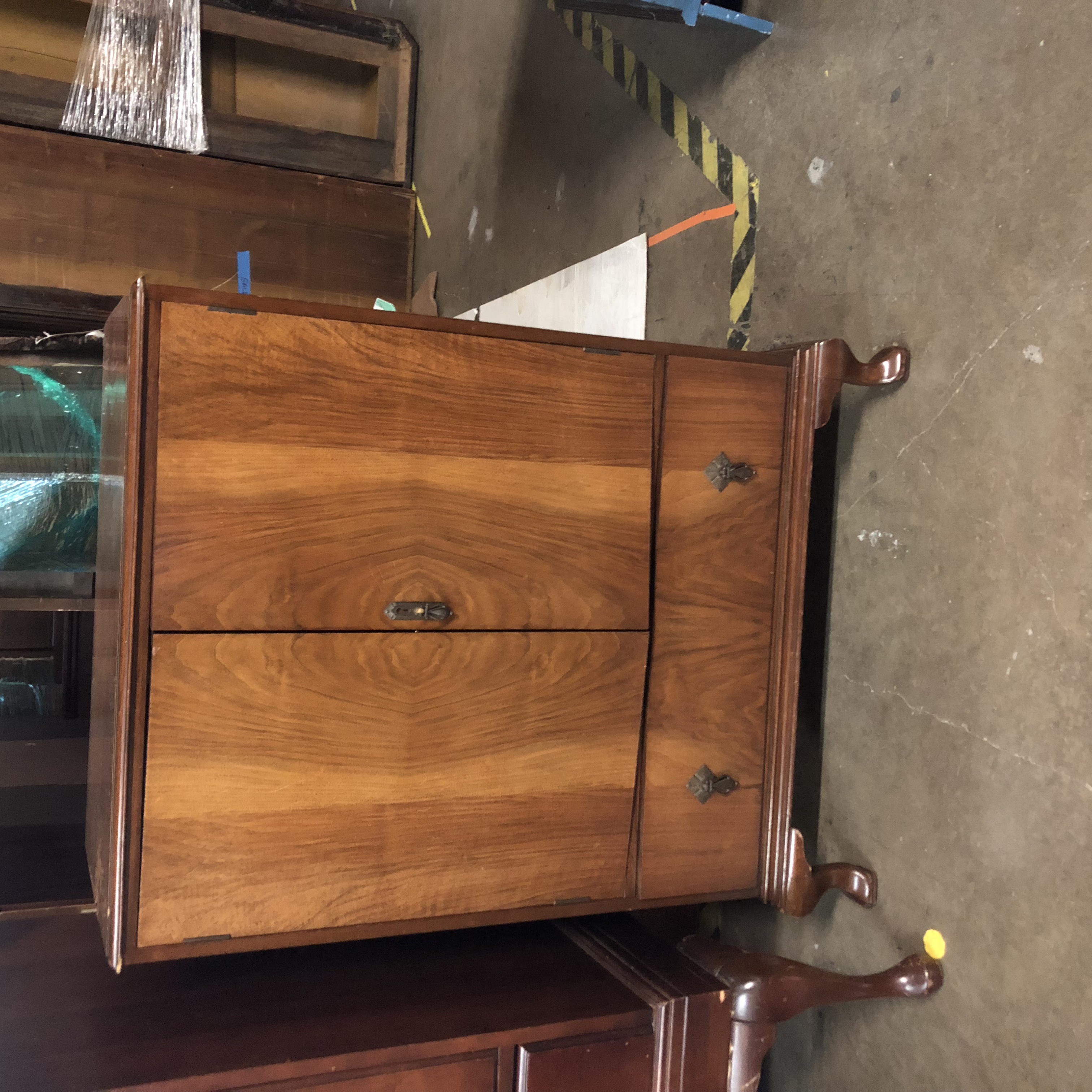 Vintage Art Deco Walnut Cabinet by Waring & Gillow