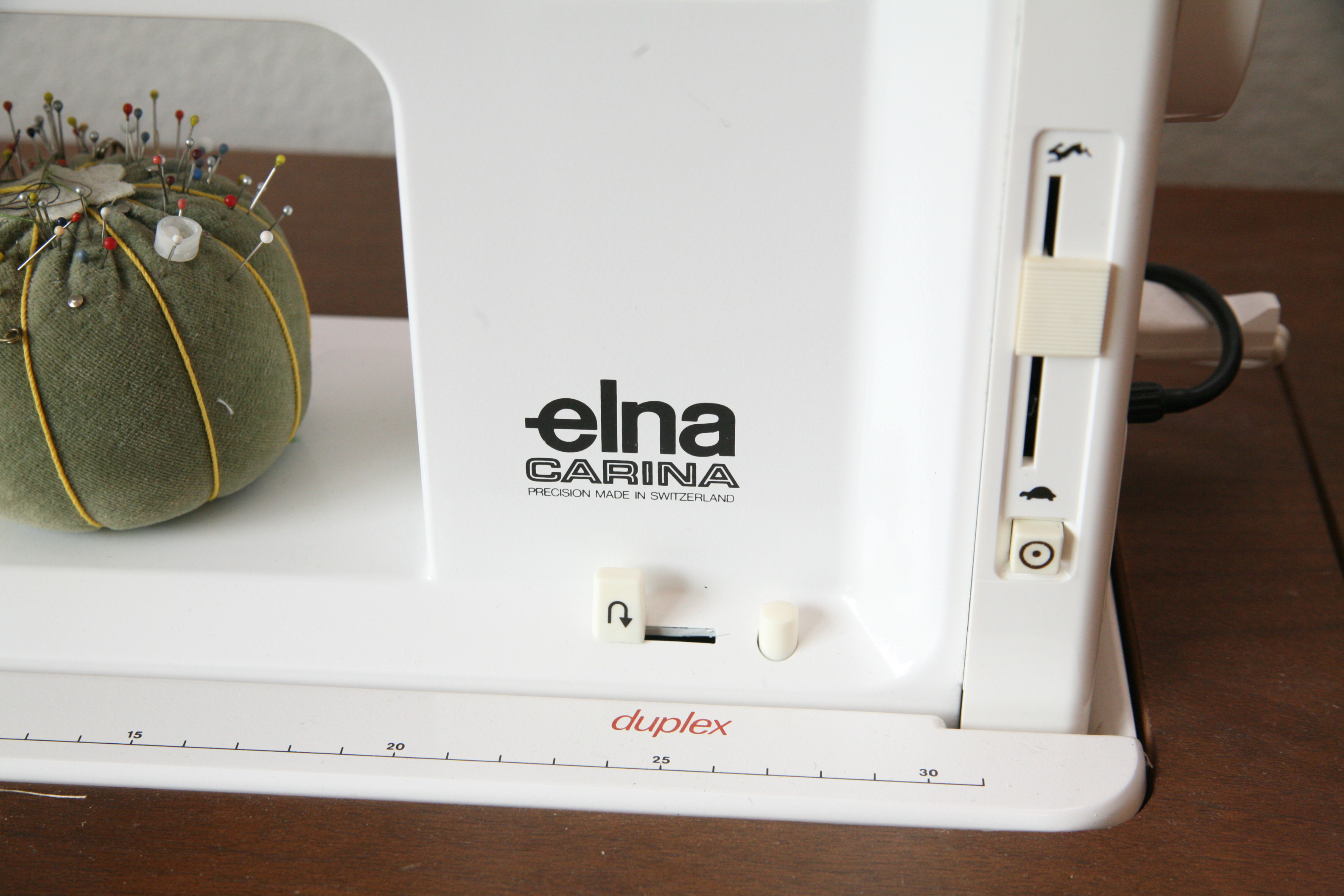 Elna "Carina" Electronic Sewing Machine and Knee Hole Sewing Table