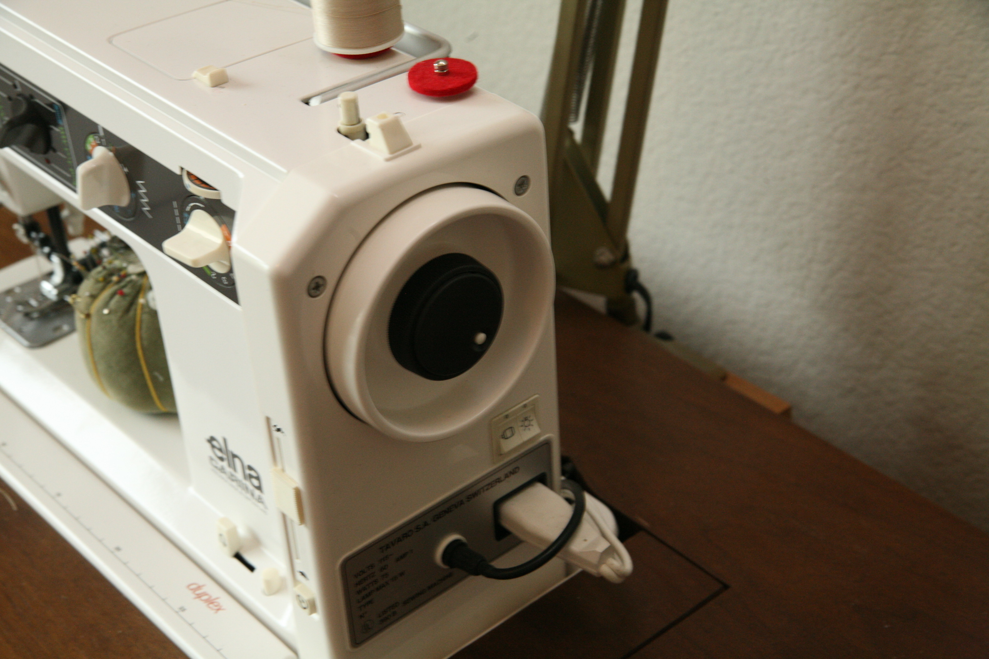 Elna "Carina" Electronic Sewing Machine and Knee Hole Sewing Table