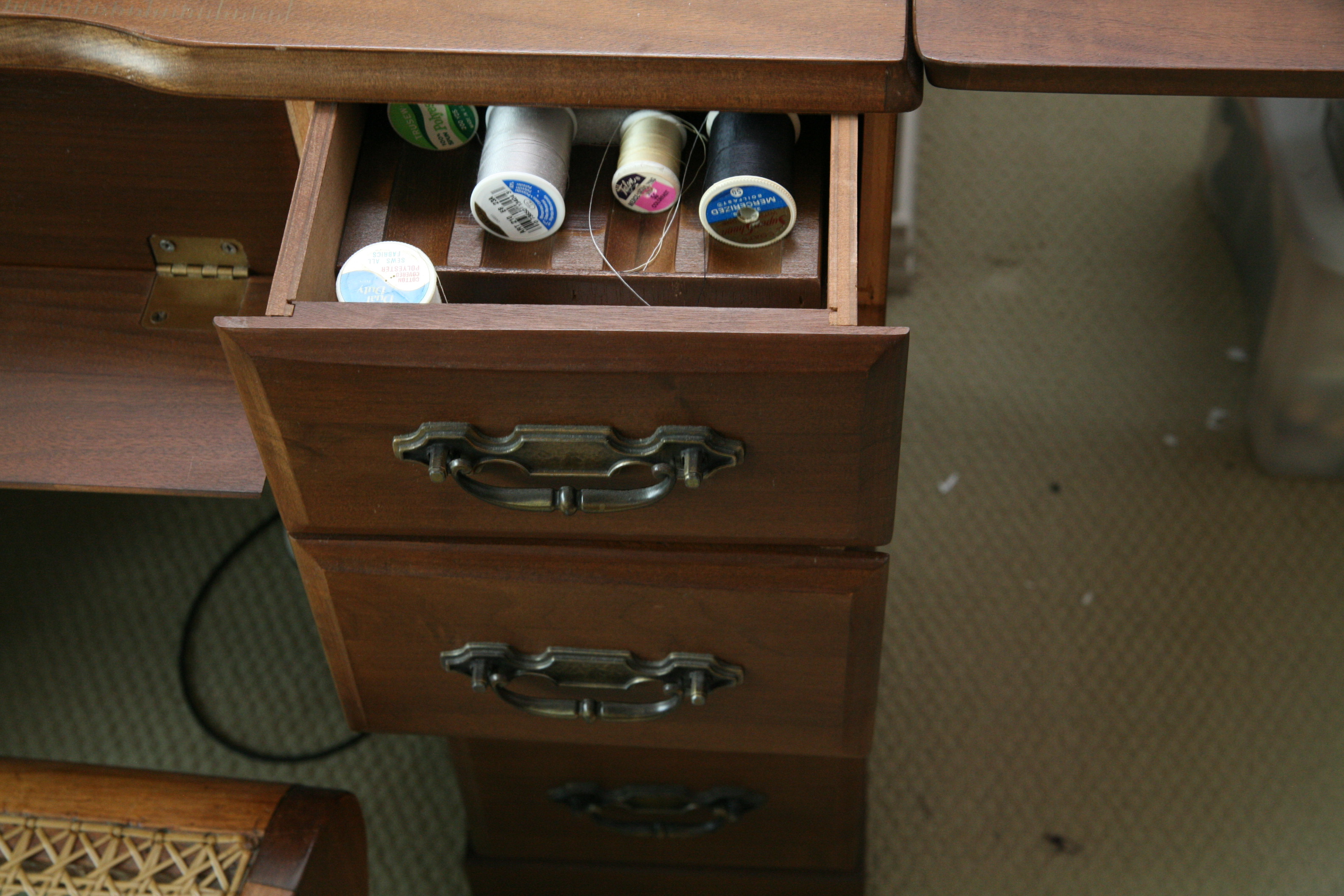 Elna "Carina" Electronic Sewing Machine and Knee Hole Sewing Table