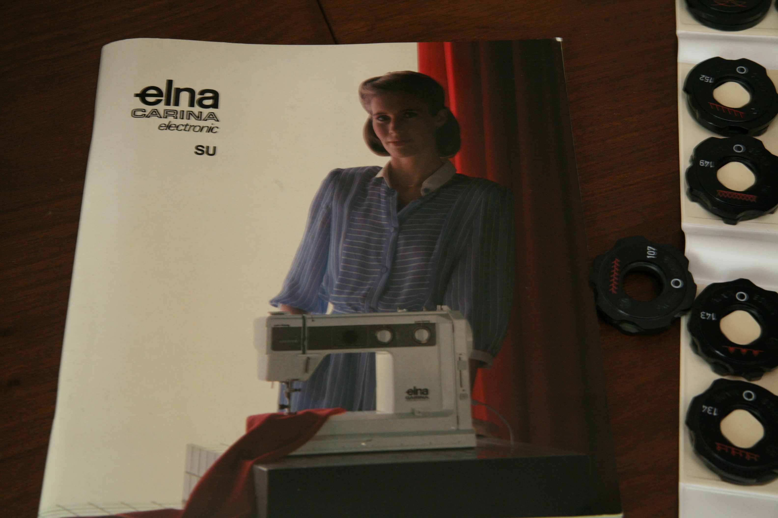 Elna "Carina" Electronic Sewing Machine and Knee Hole Sewing Table