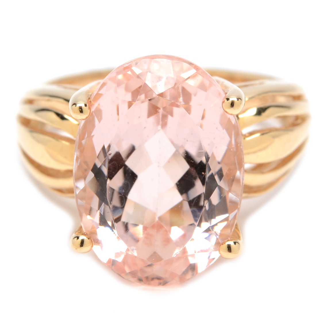 14K Yellow Gold Morganite Ring